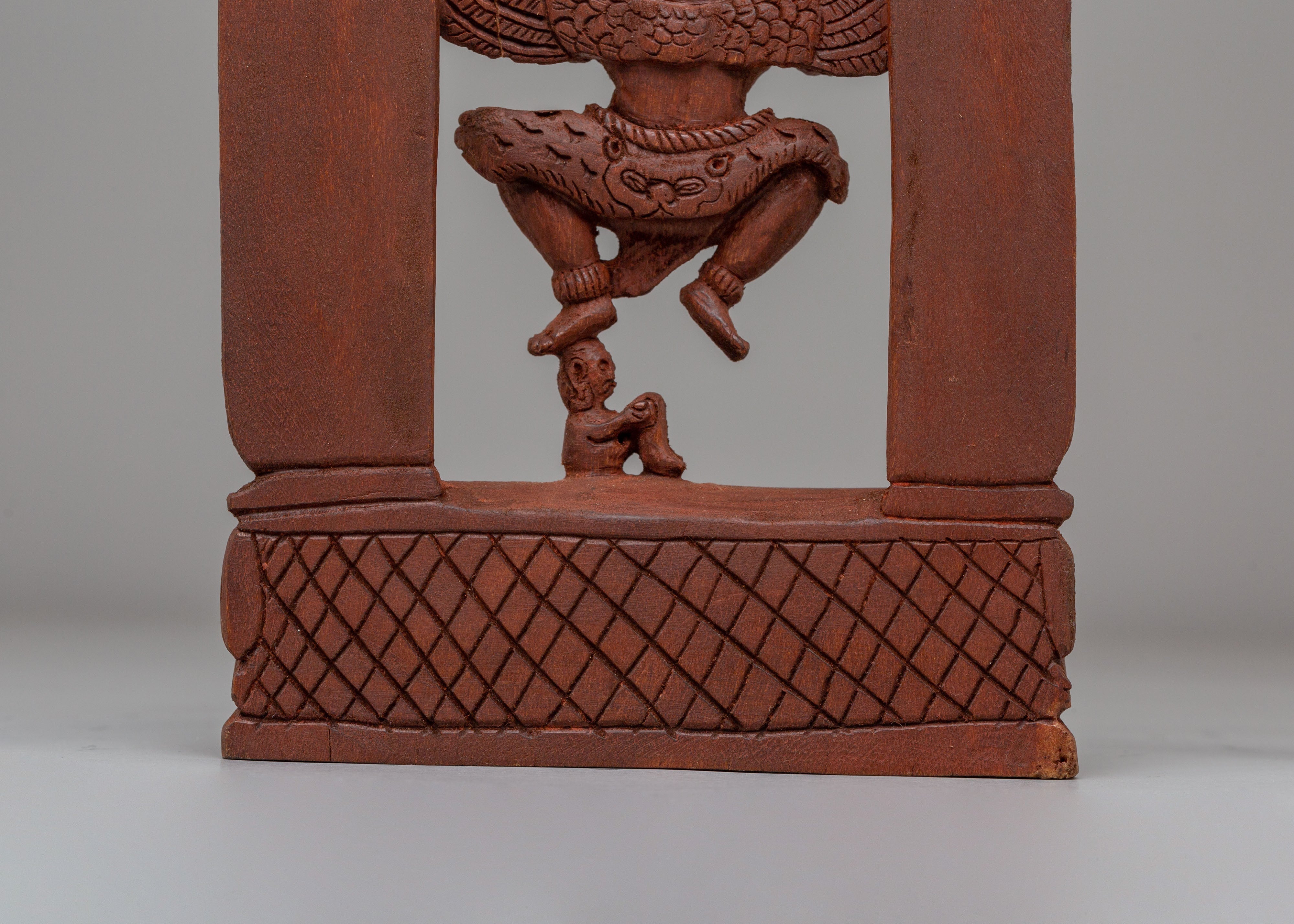 Garuda Statue  | Hand-Carved Wooden Garuda Deity Sculpture