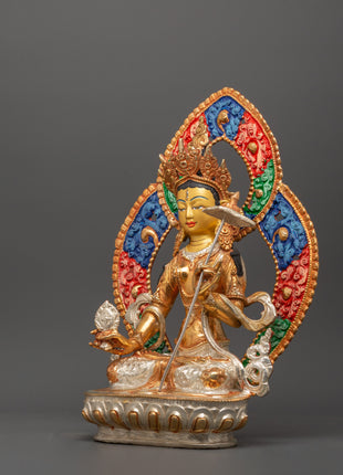 Dukar Deity of Protection and Wisdom Sculpture | Sitatapatra Holding a White Parasol