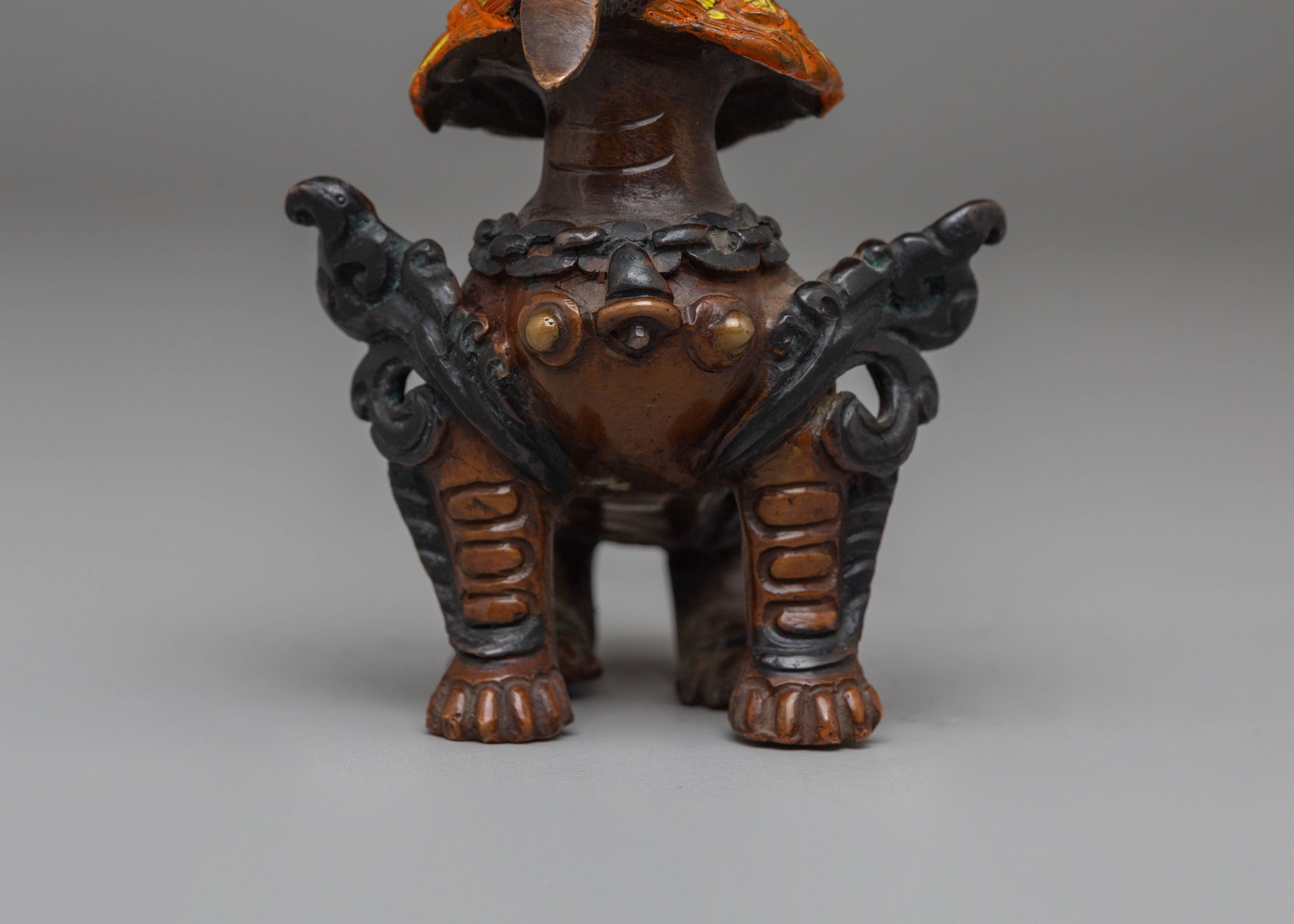 Handmade Guardian Lion Sculpture Set | Himalayan Protective Decor