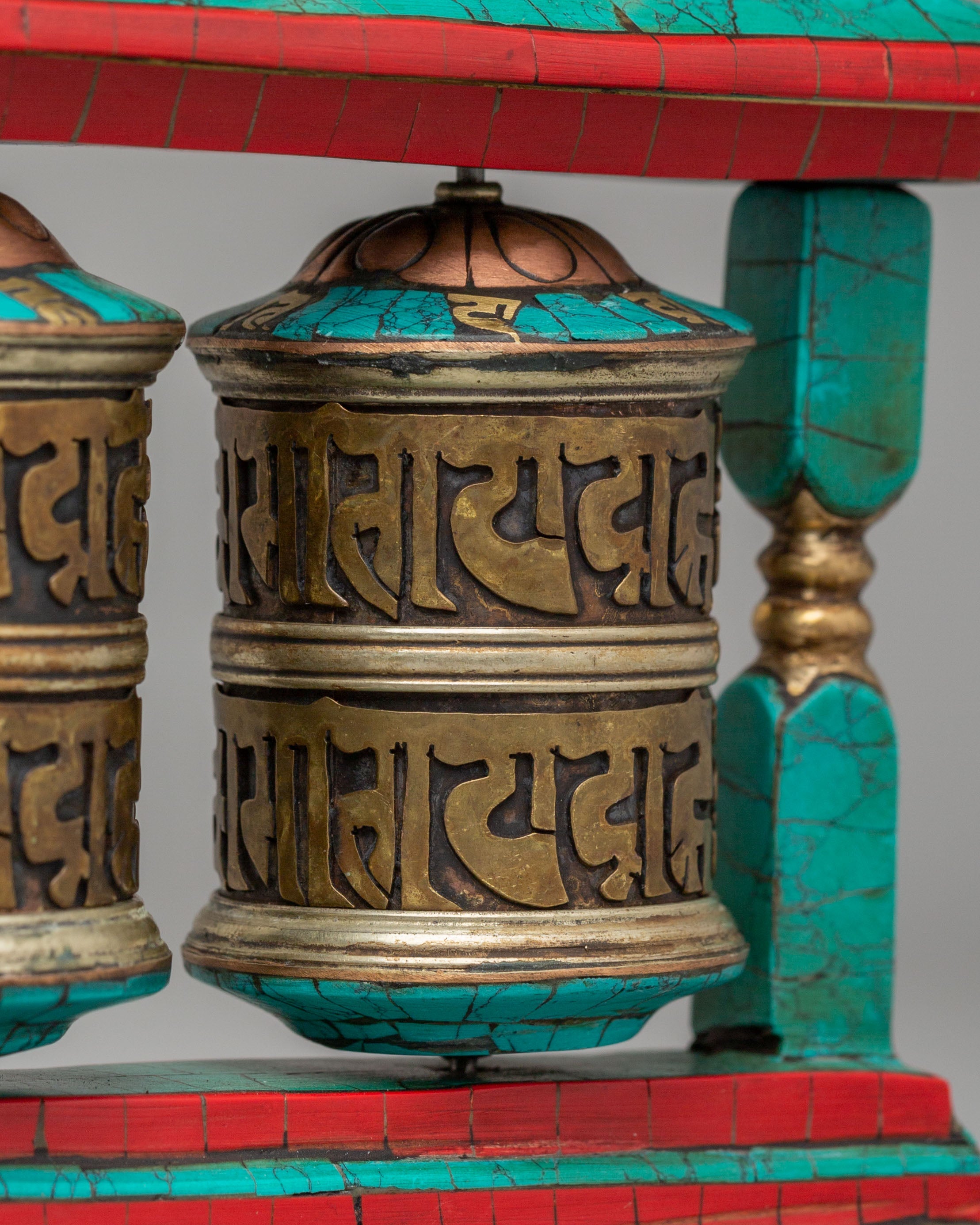 Brass Prayer Wheel for Buddhist Rituals | Tibetan Buddhist Decor