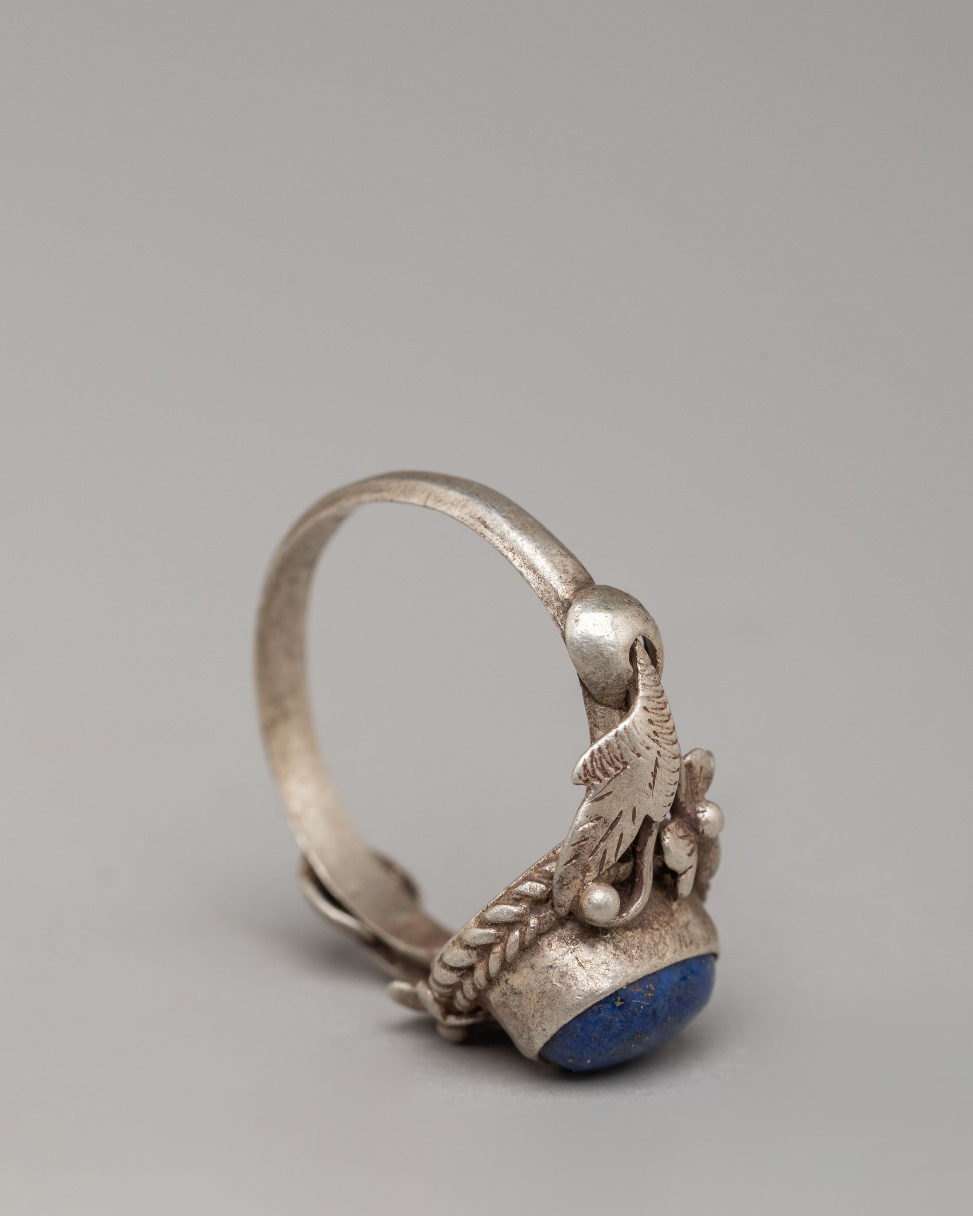 Traditional Tibetan Ring | Silver Ring with Natural Zircon Stone