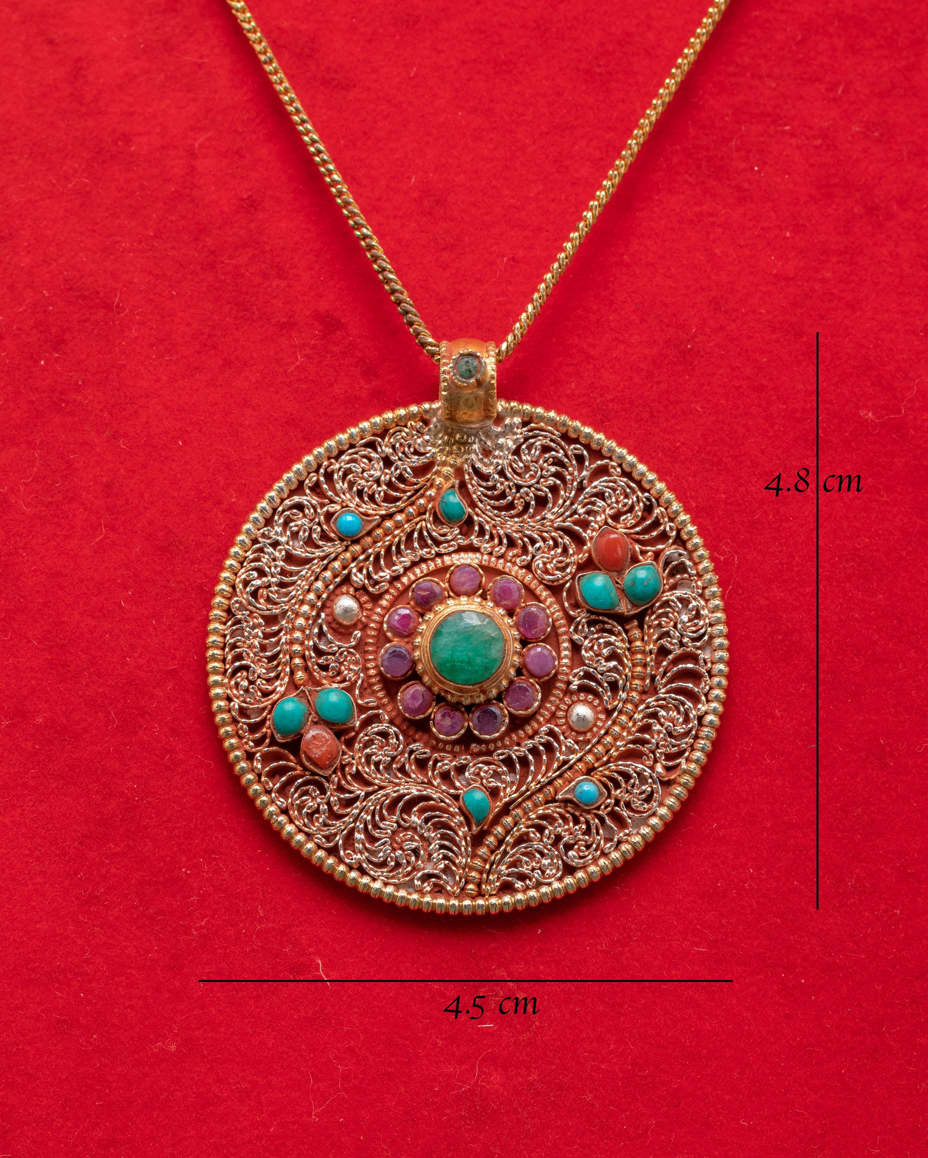 Flower Locket of Panna | Pendant for Spiritual Clarity and Protection