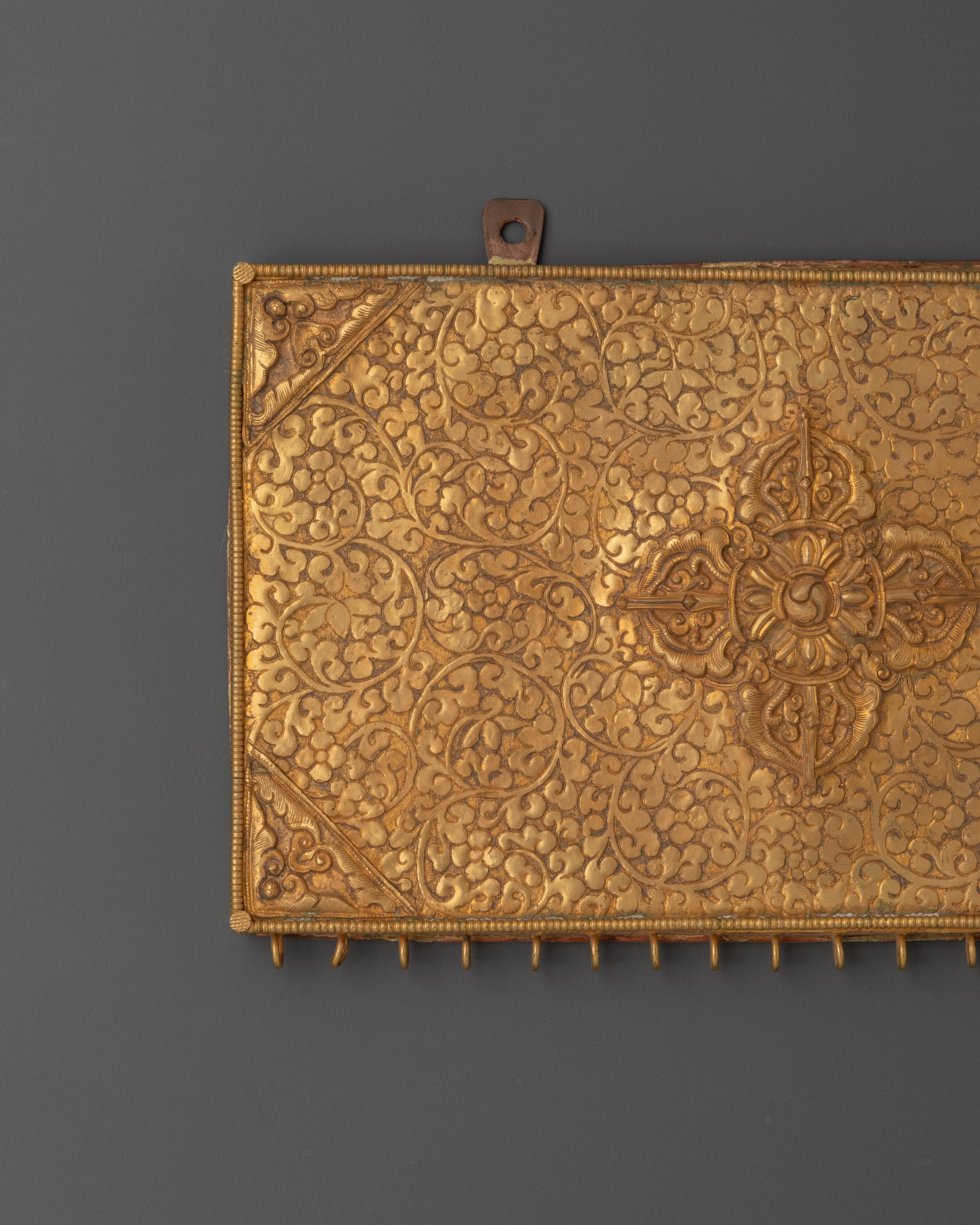 Bisho Vajra Wall Hanging | Gold Plated Copper Tibetan Art