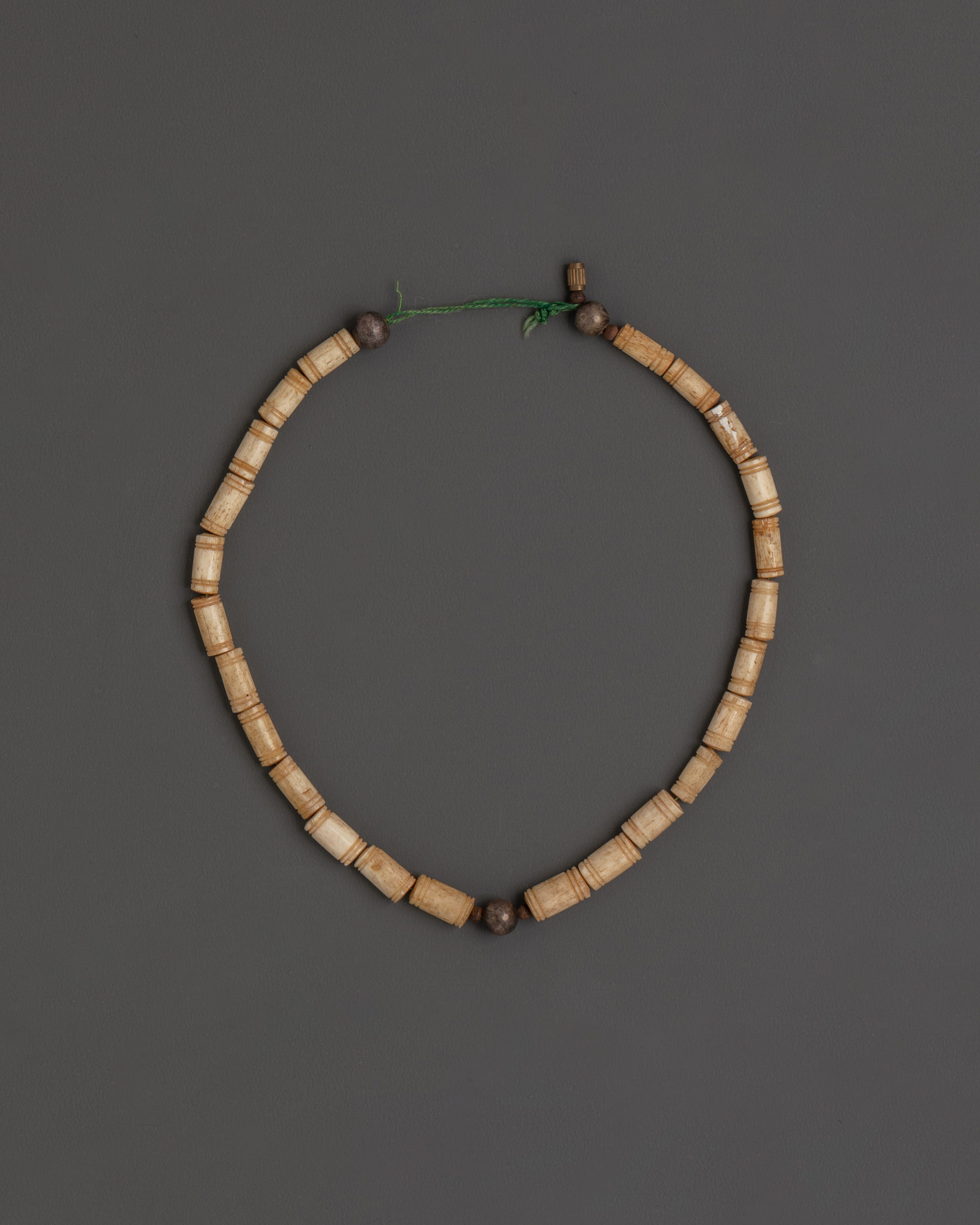 Buddhist Ritual Yak Bone Mala | Handcrafted for Meditation and Prayer