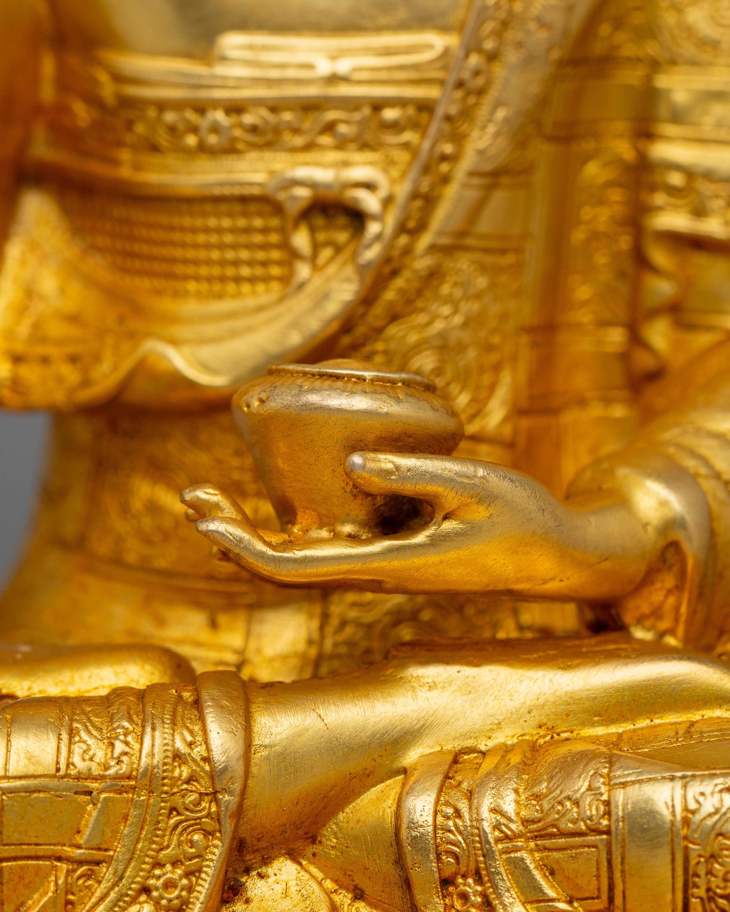 Shakyamuni Buddha Statue of Power and Knowledge | Copper Body with 24K Gold Plating