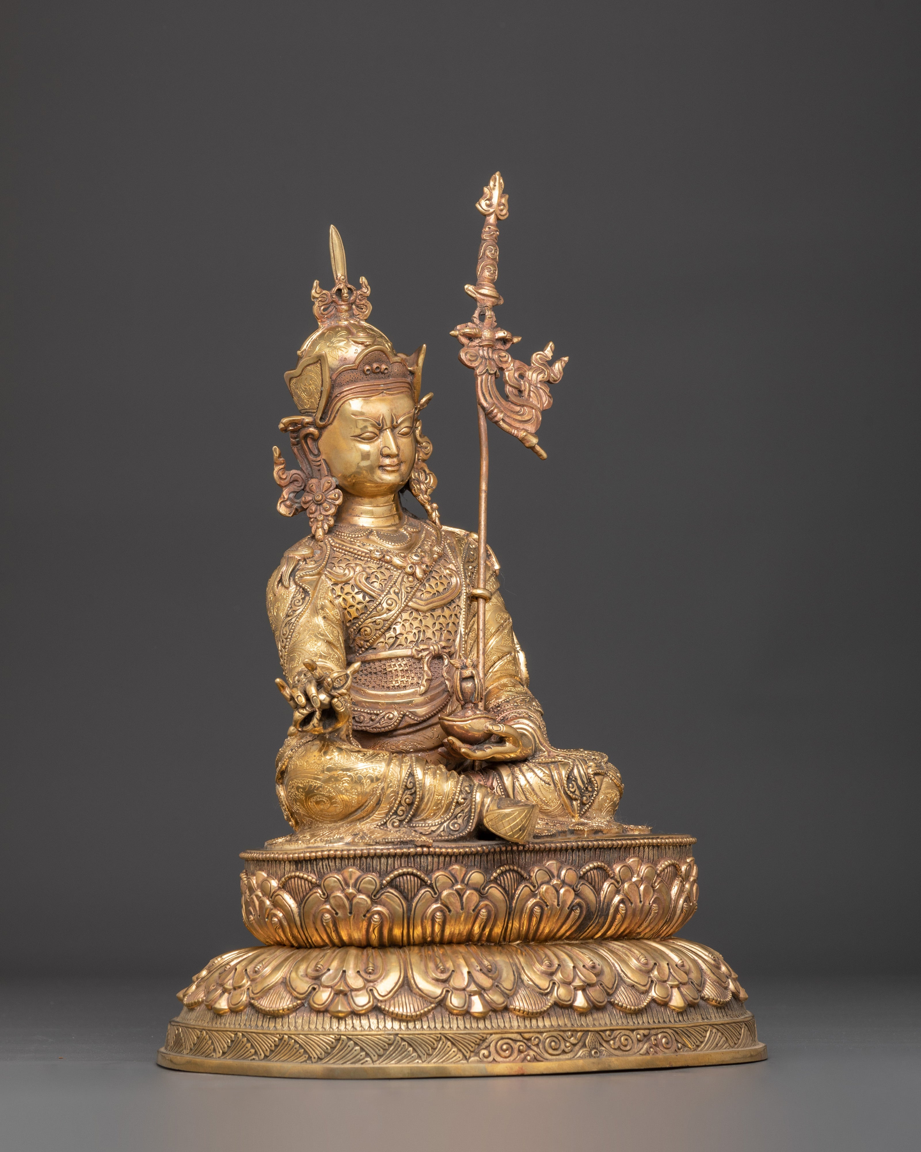 Tibetan Guru Rinpoche Sculpture | Enlightened Master Art