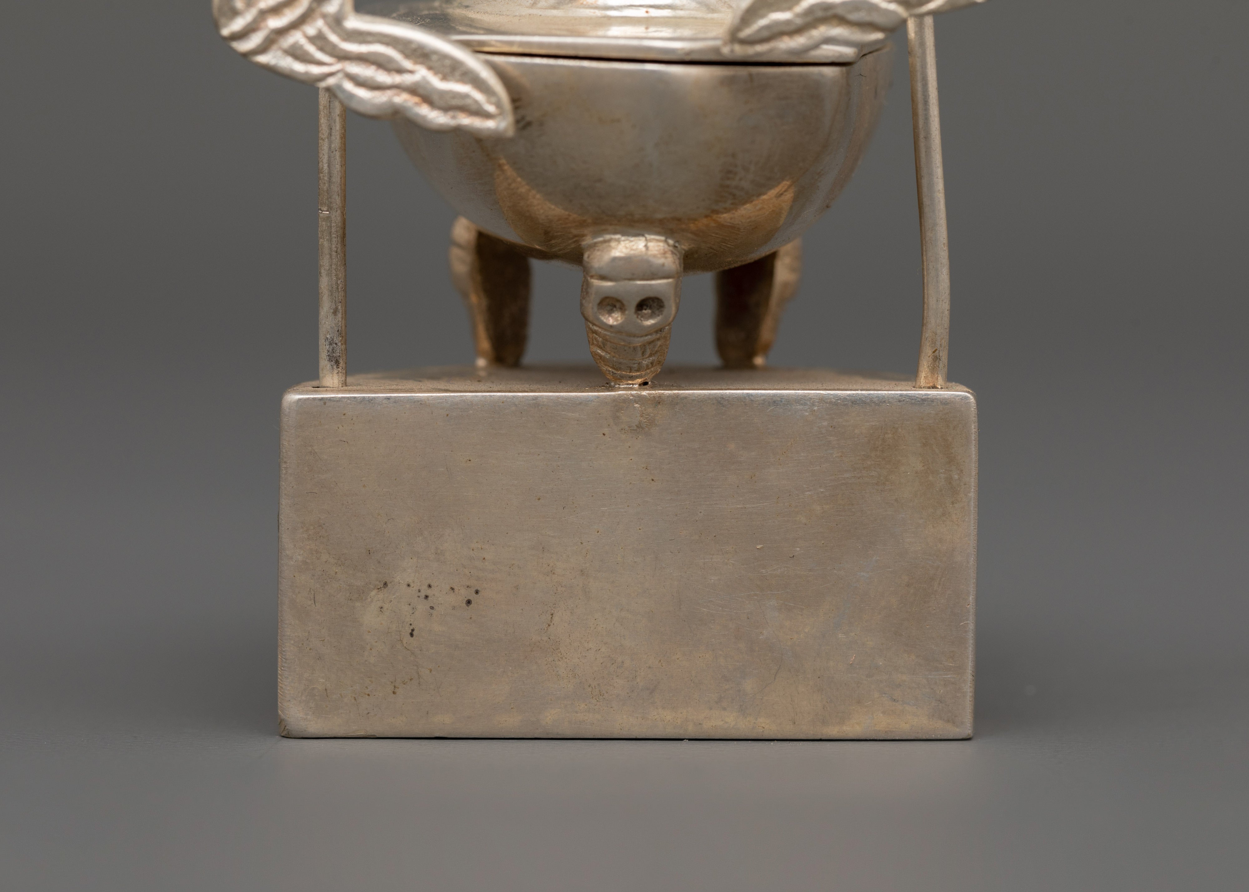 Silver Plated Brass Kapala Skull Cup | Sacred Tantric Tool for Buddhist Rituals