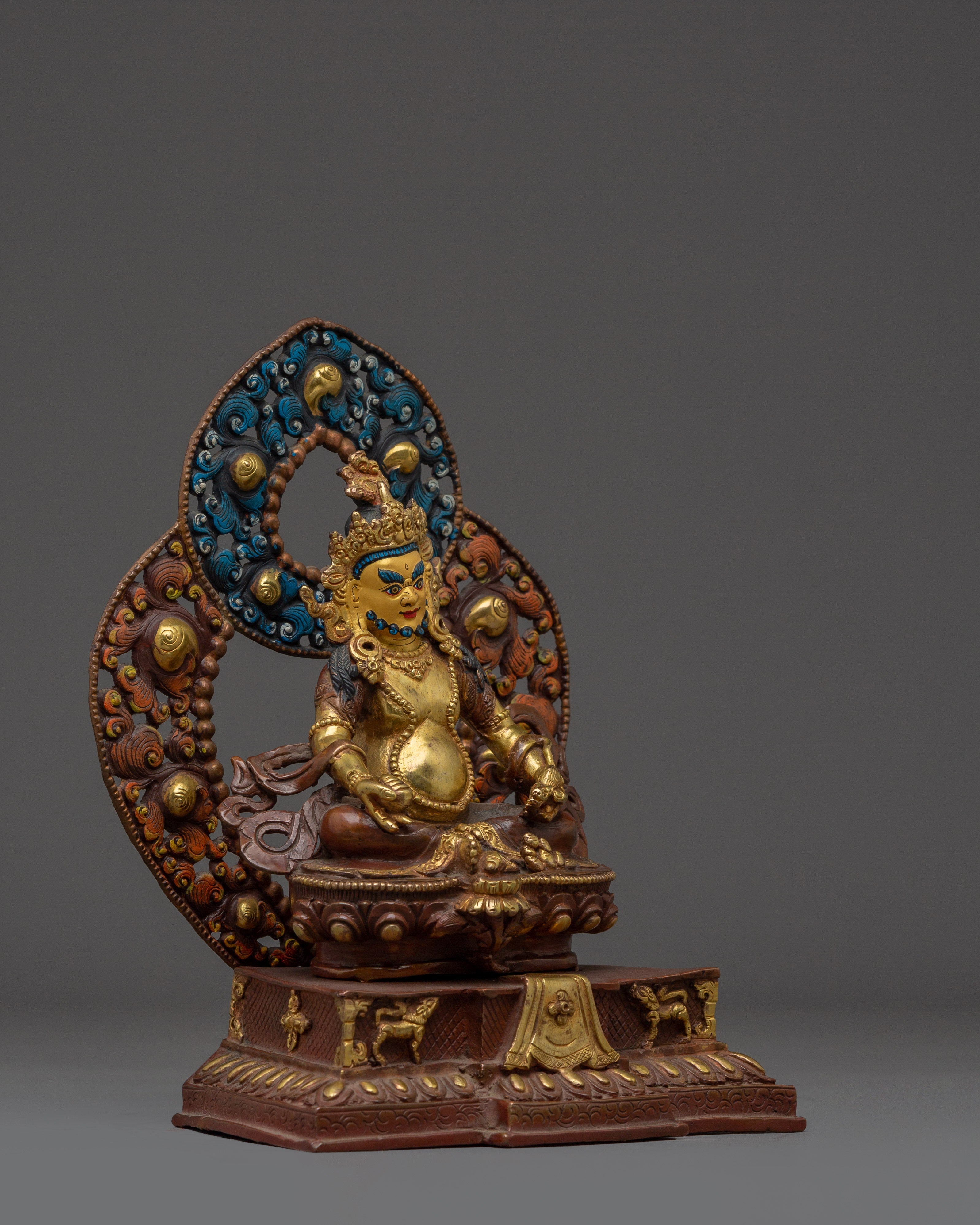 Dzambhala With Throne | Colorful Throne