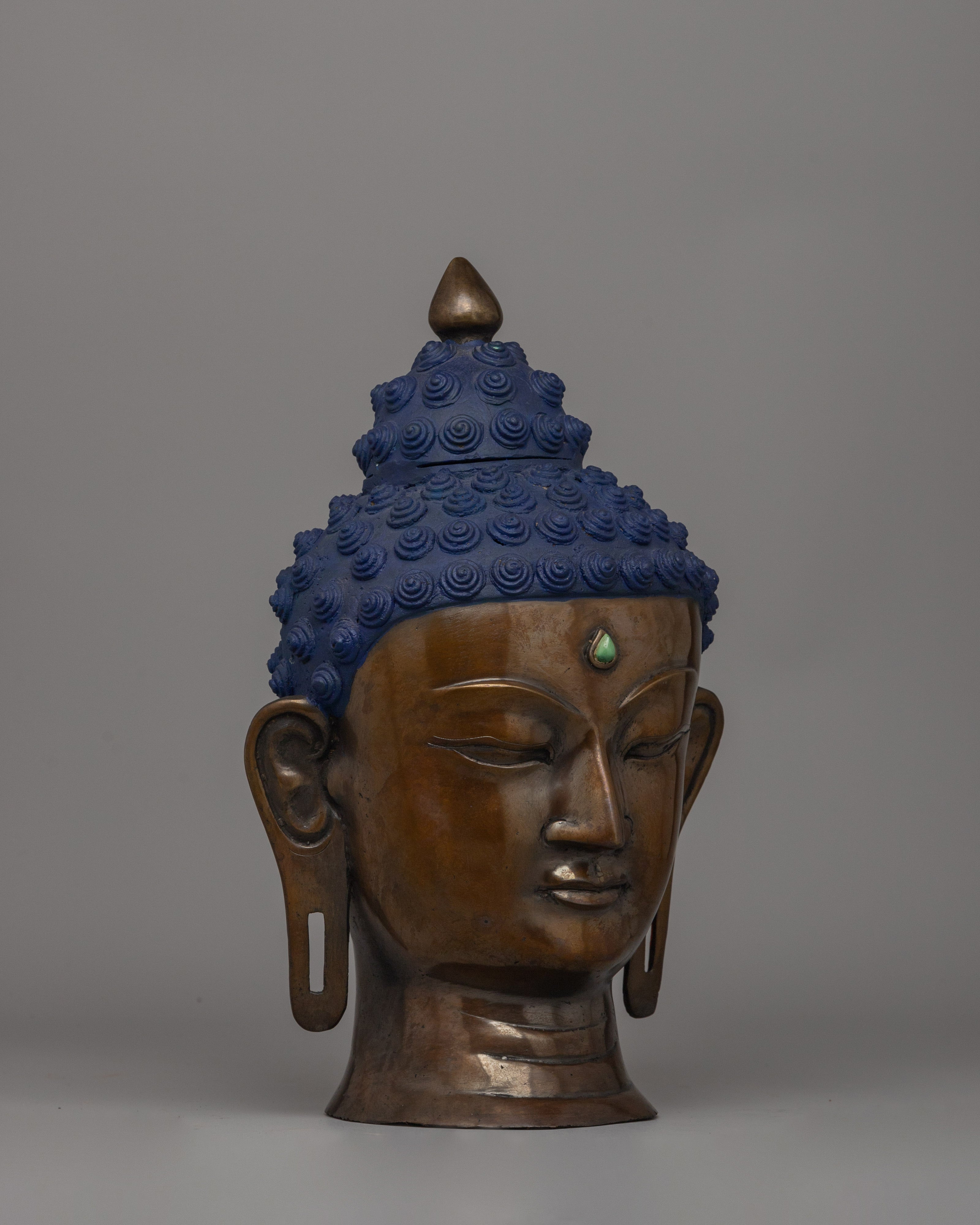 Bronze Buddha Head Statue | Perfect Spiritual Gift for Meditation Enthusiasts
