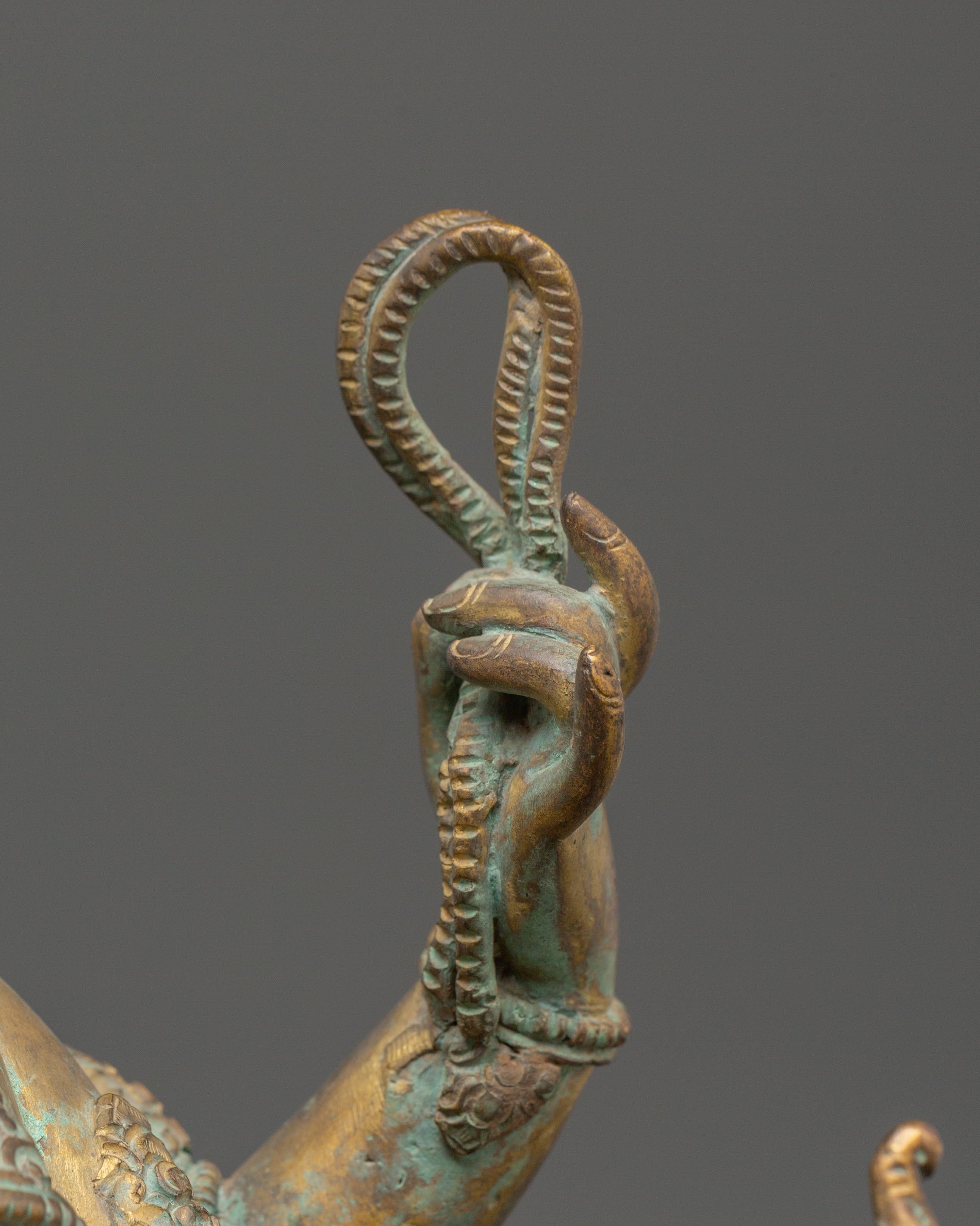 Handmade Maha Manjushri Statue | Antique Tibetan Copper Sculpture