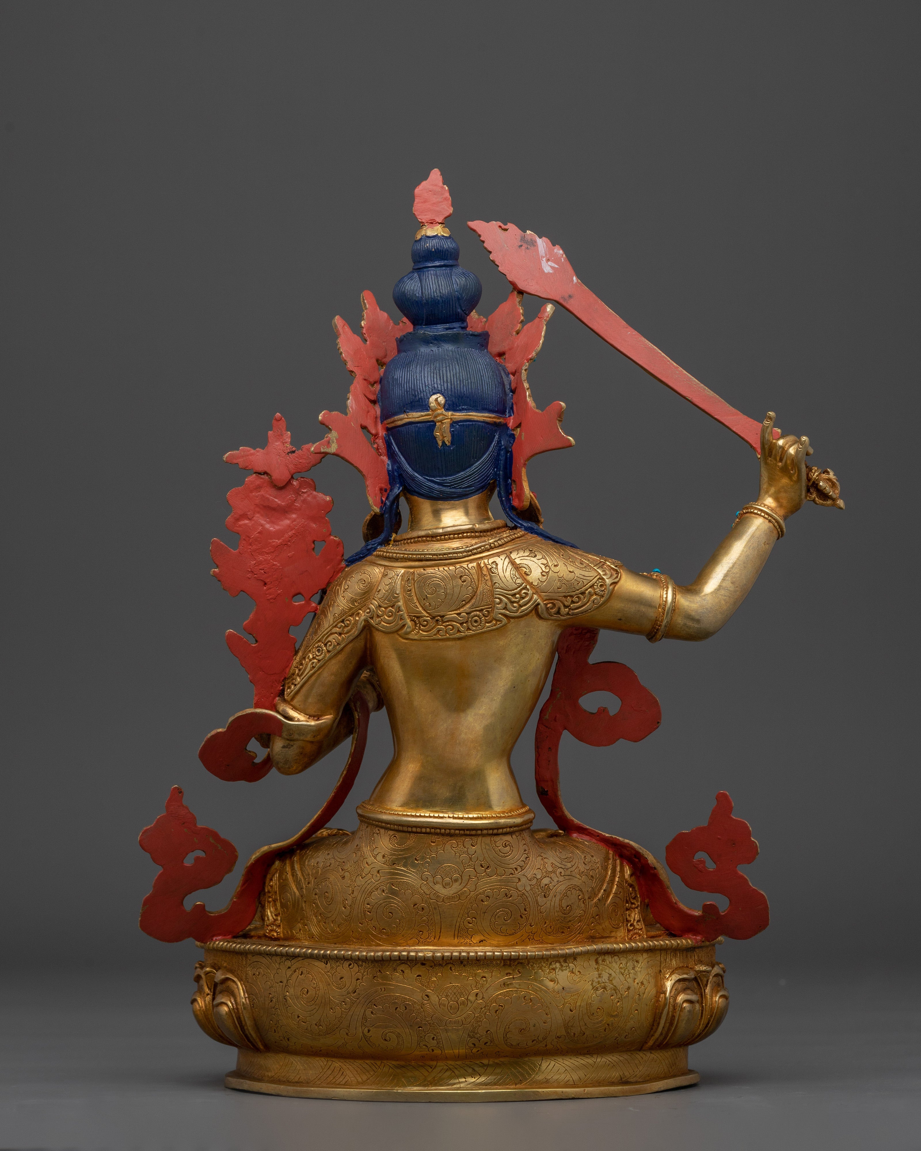 Enlightenment Deity Manjushri Sculpture | Sword-Wielding Wisdom Deity
