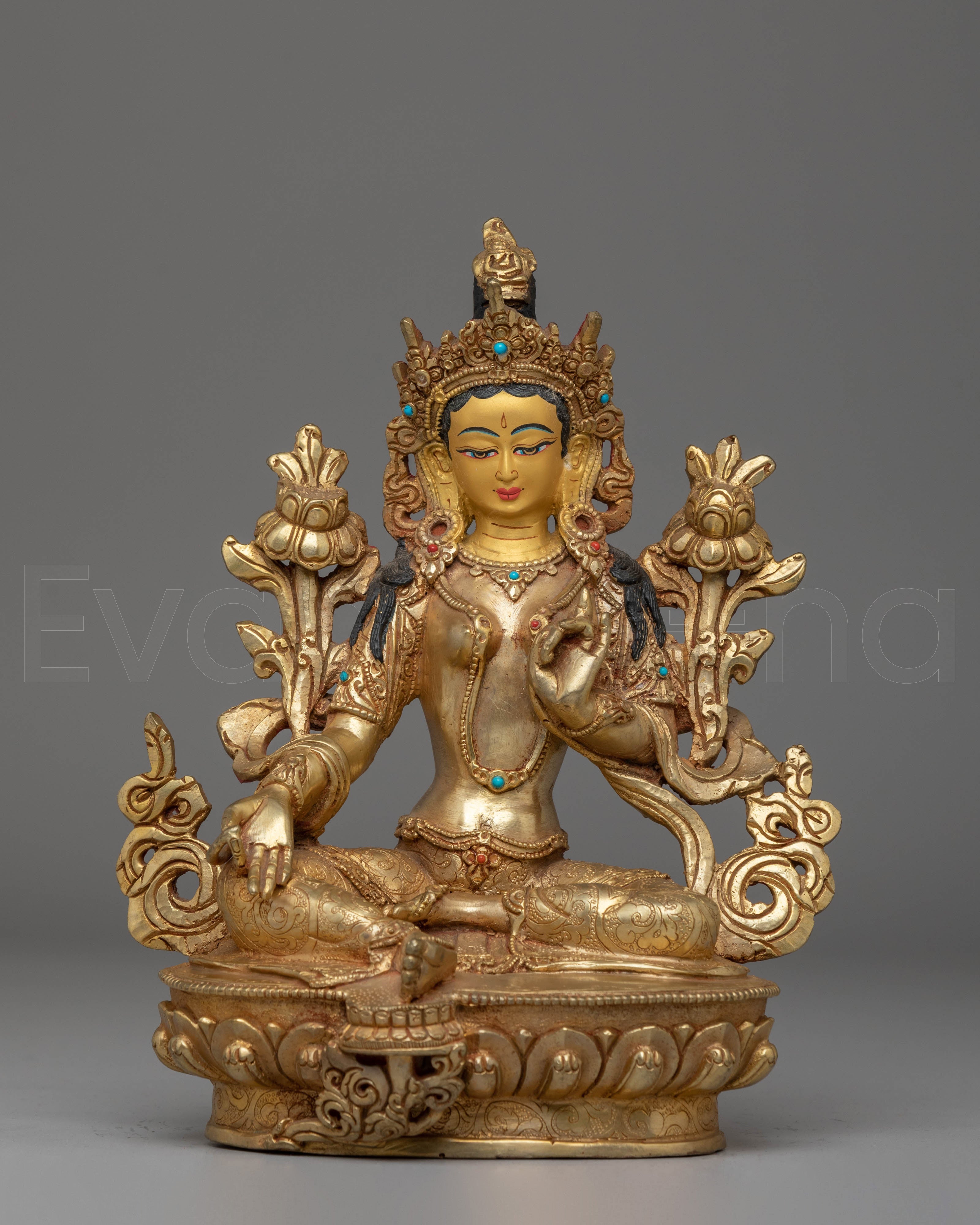 Green Tara Handcrafted Copper Statue