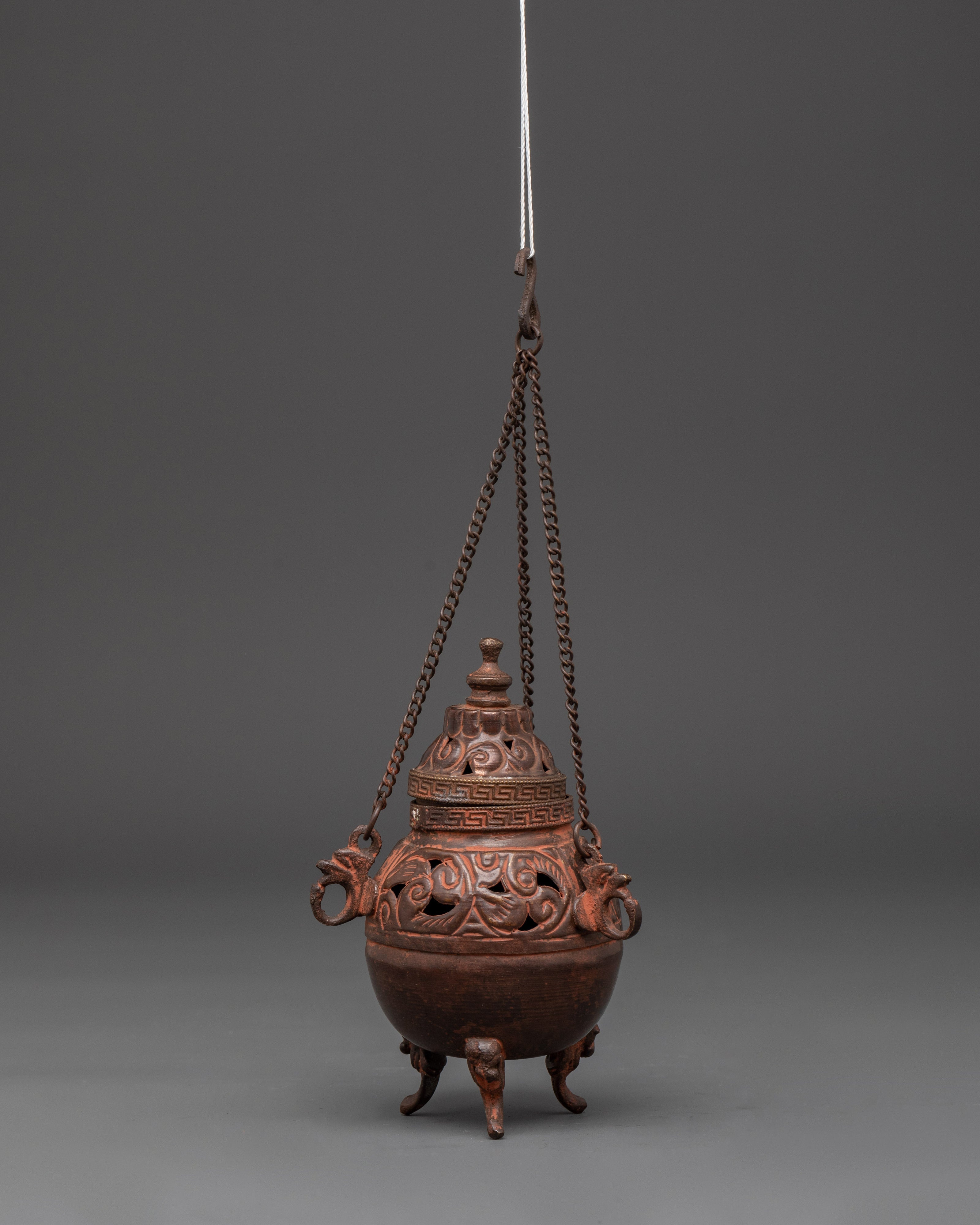 Himalayan Decorative Incense Burner | Handcrafted Oxidized Copper Censer