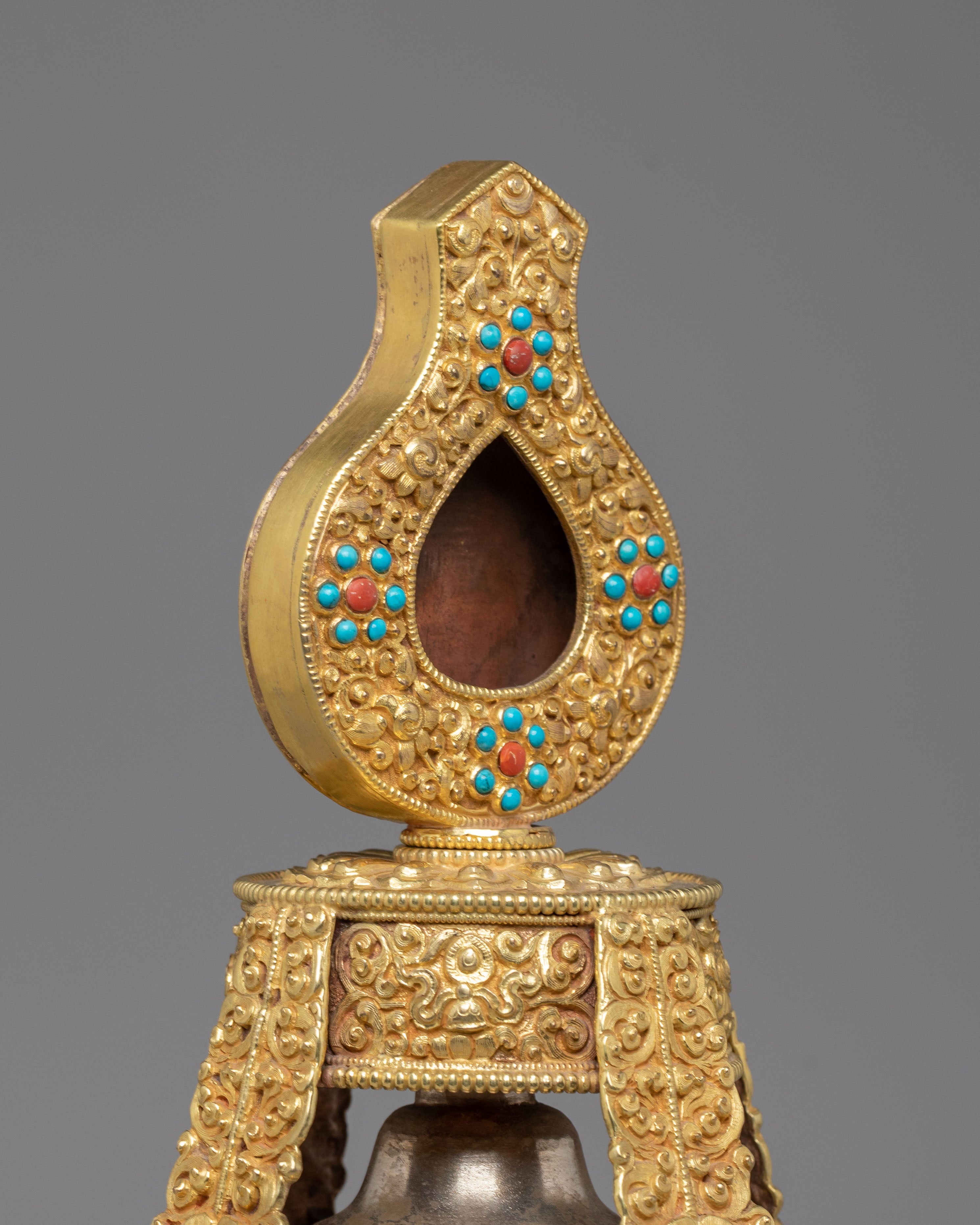 Himalayan Turquoise-Inlaid Life Vase | Sacred Ritual Artifact