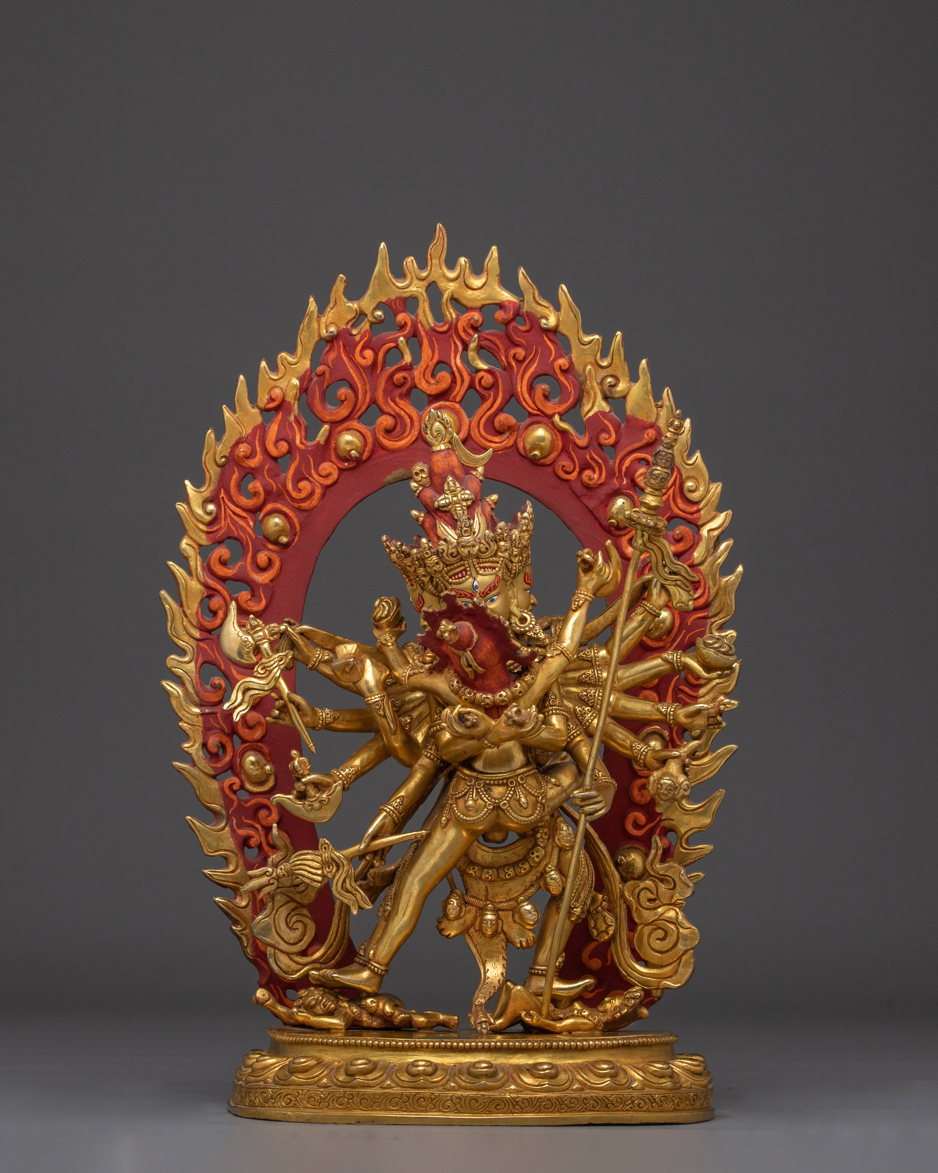 Copper Chakrasamvara Statue with Acrylic Detail