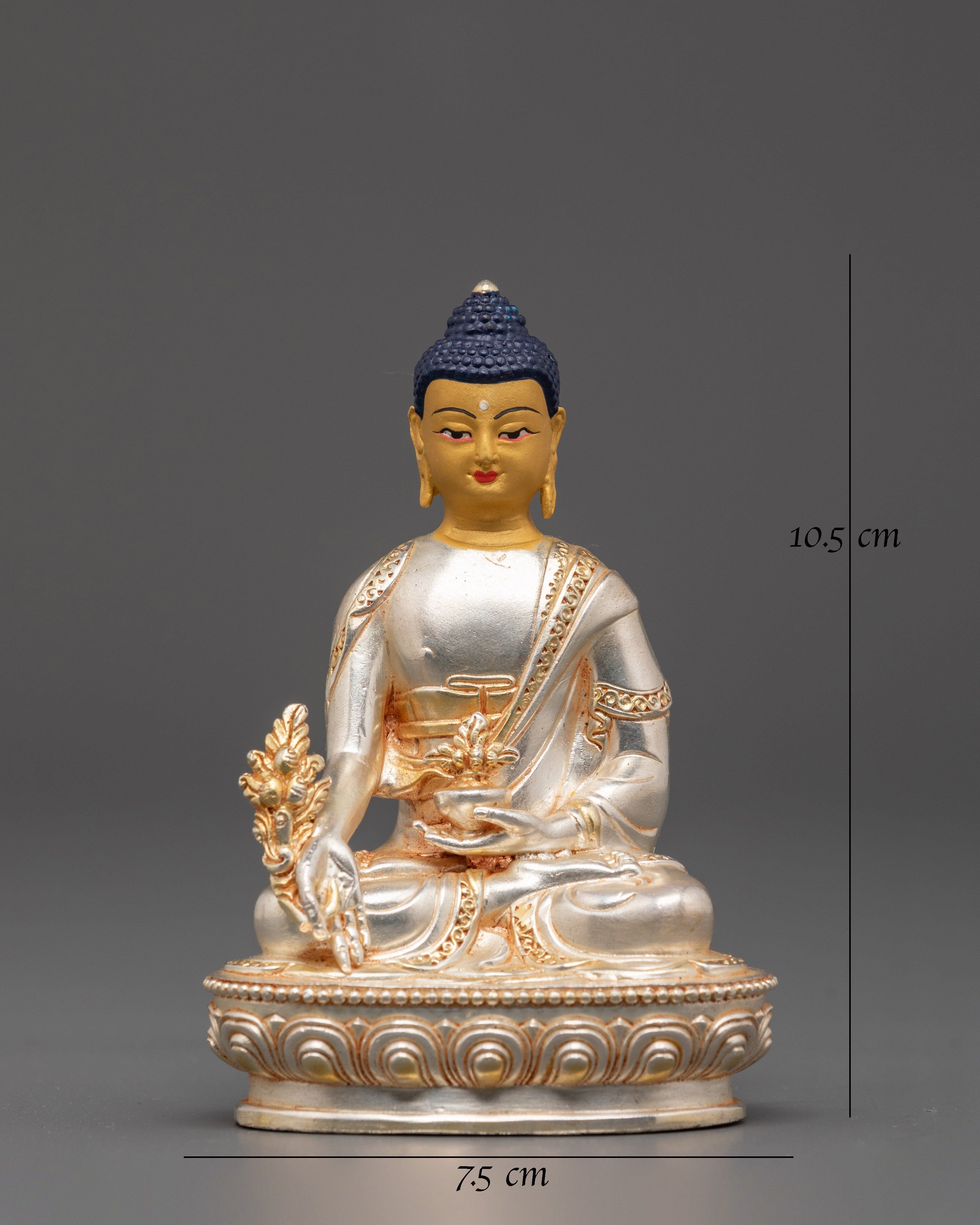 Silver Plated Medicine Buddha | Healing Buddhist Figurine