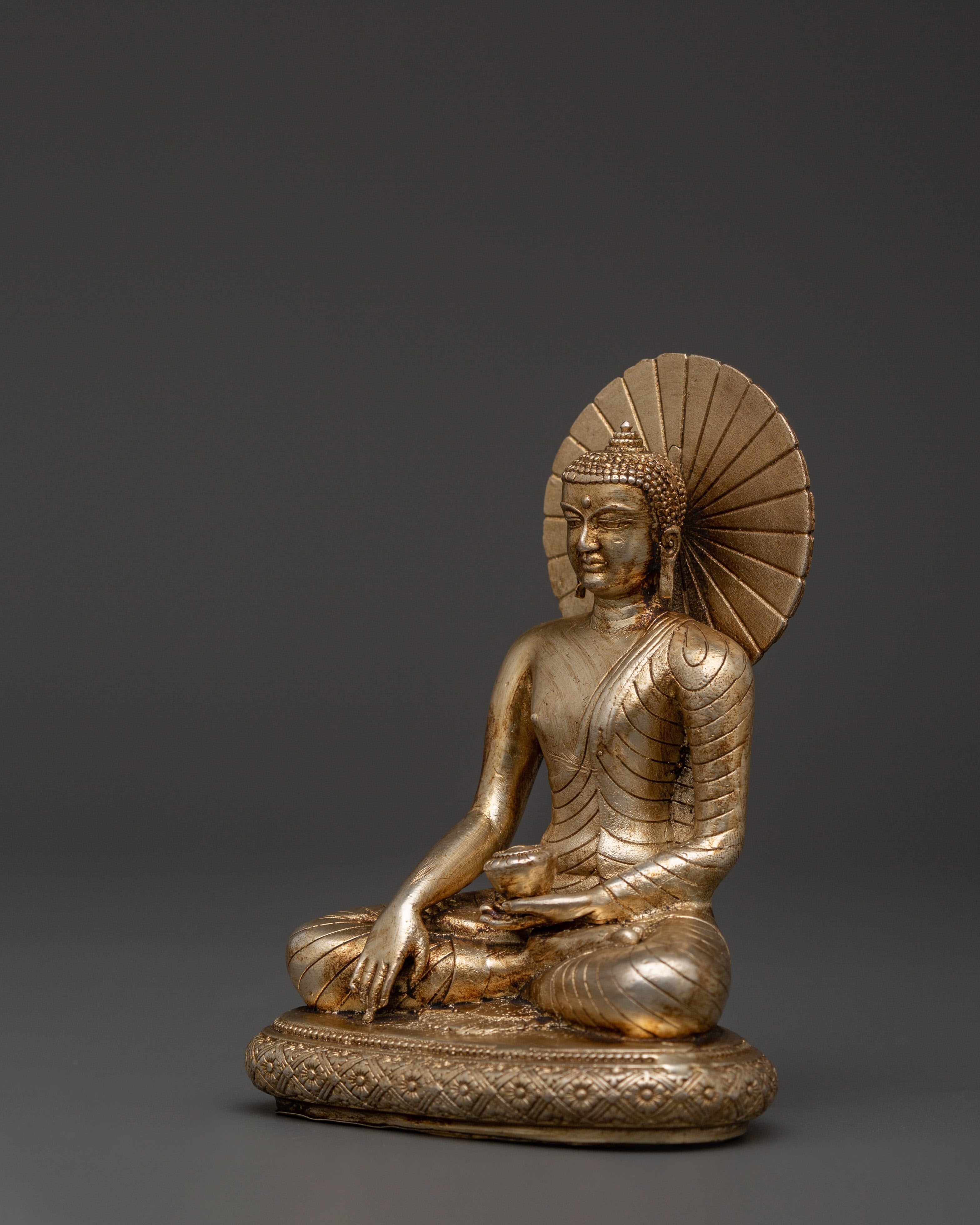 silver-plated Shakyamuni Buddha | Meditation & Sacred Decor