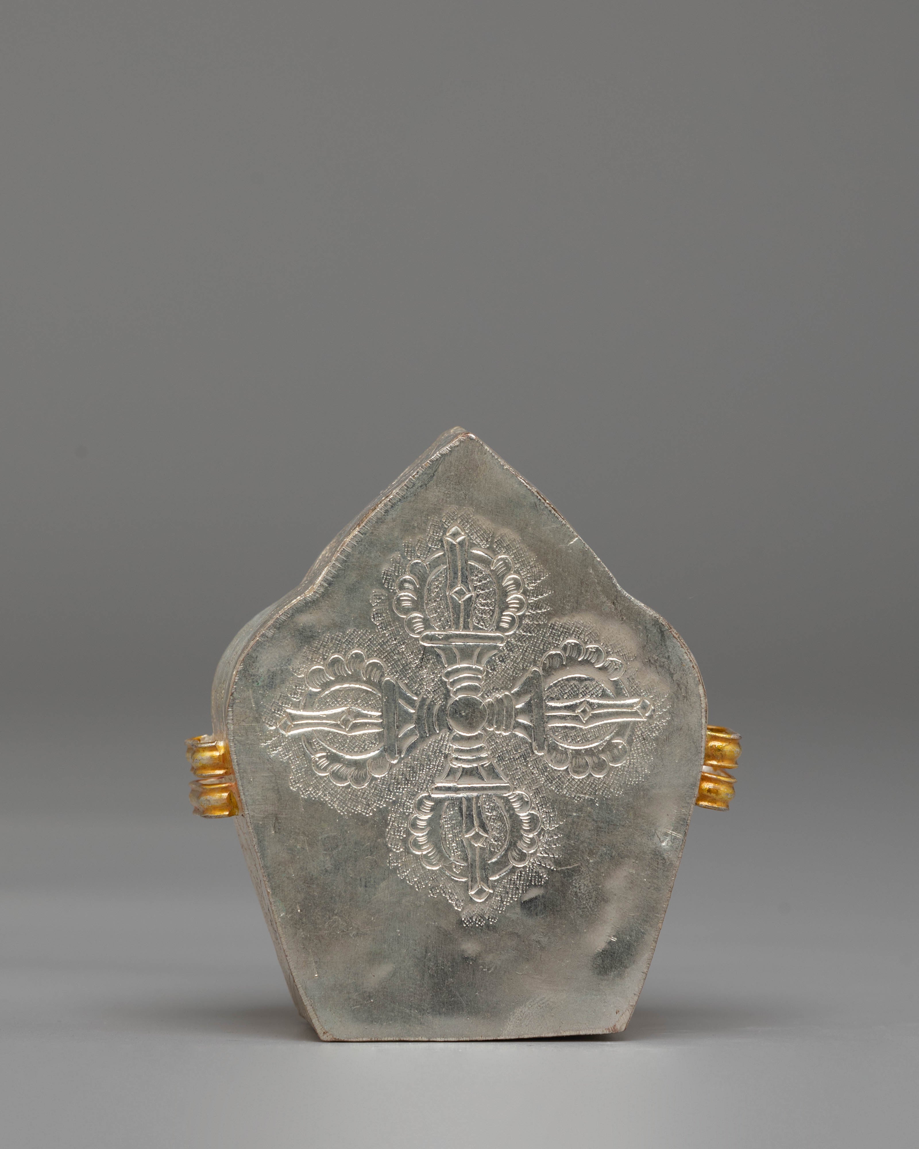 Handcrafted Tibetan Ghau Box | Copper with Electro Gold and Silver Plating