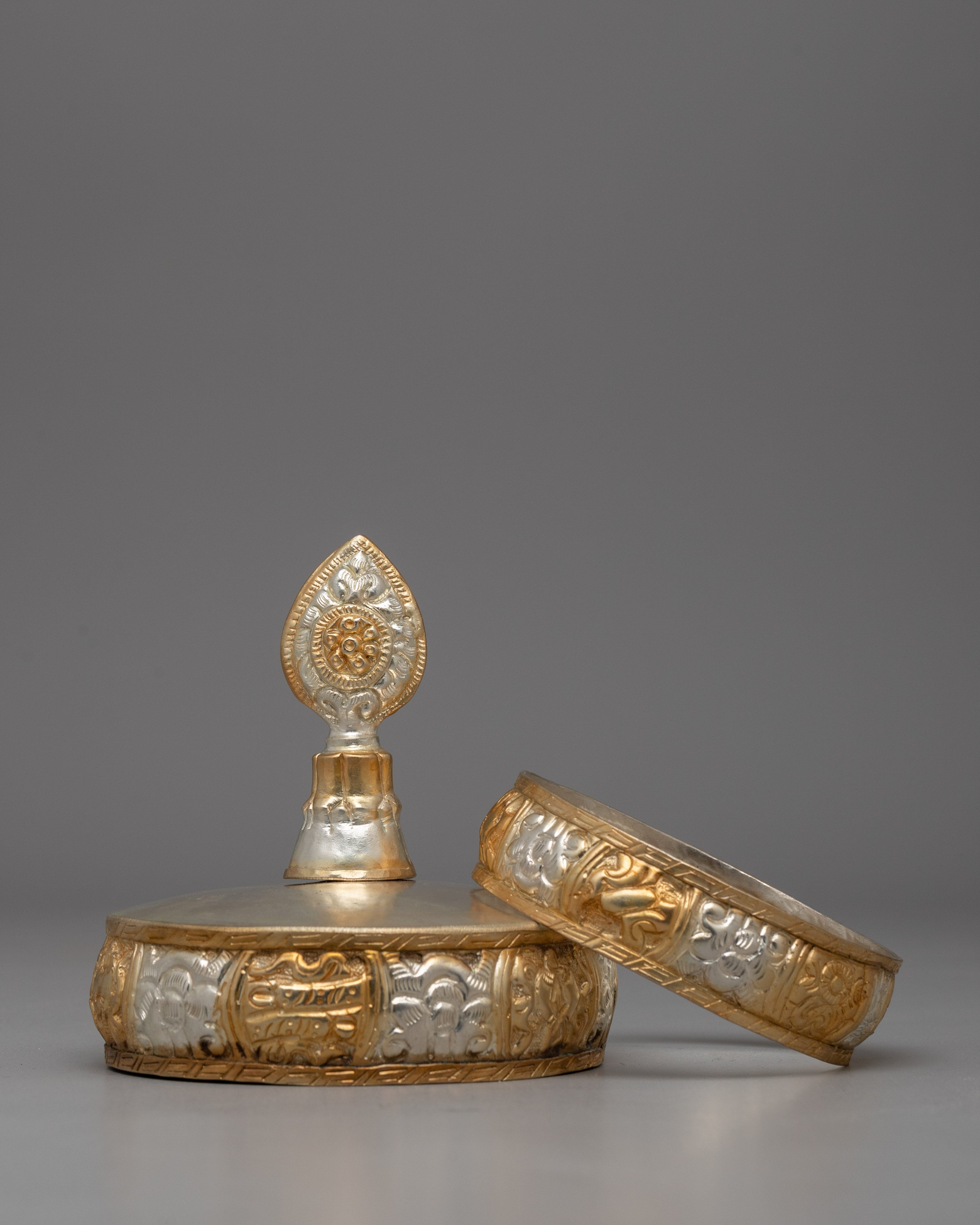 Gold & Silver-Plated Mandala Offering Set | Buddhist Ritual Offering Object