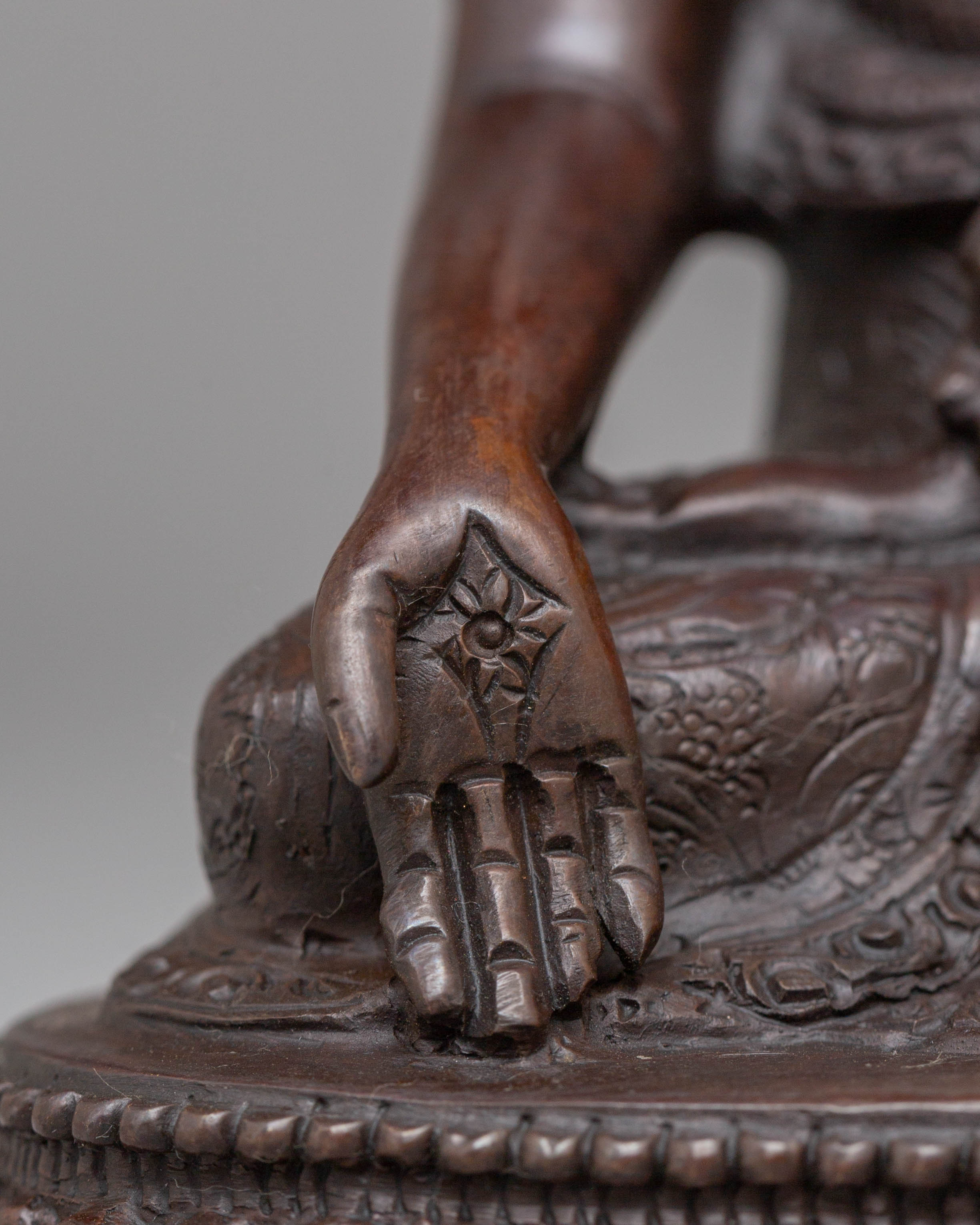 Oxidized Handcrafted Ratnasambhava Statue | Peaceful Jewel-Born Buddha