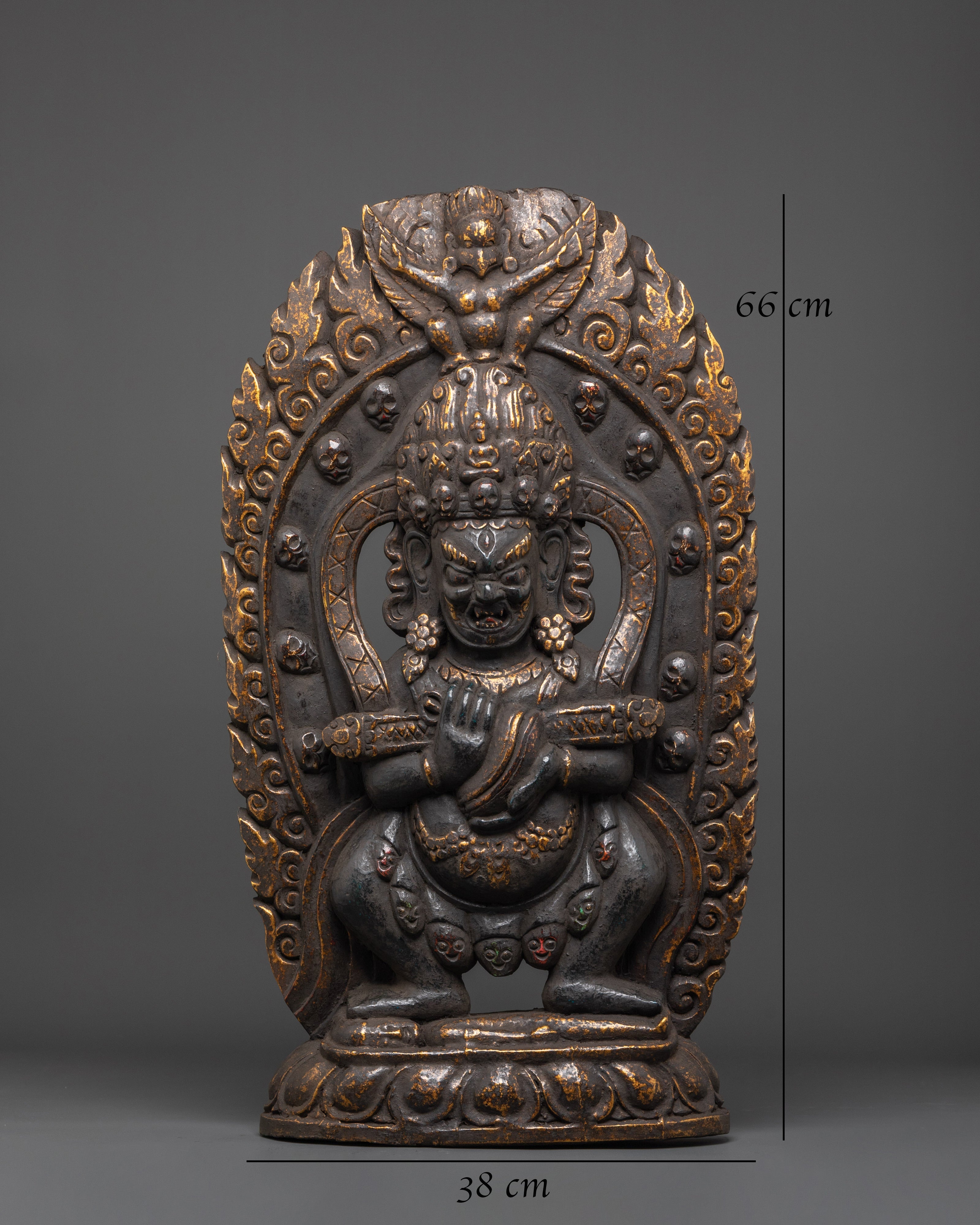 Handcrafted Shakya Mahakala Sculpture | Tibetan Protector Deity