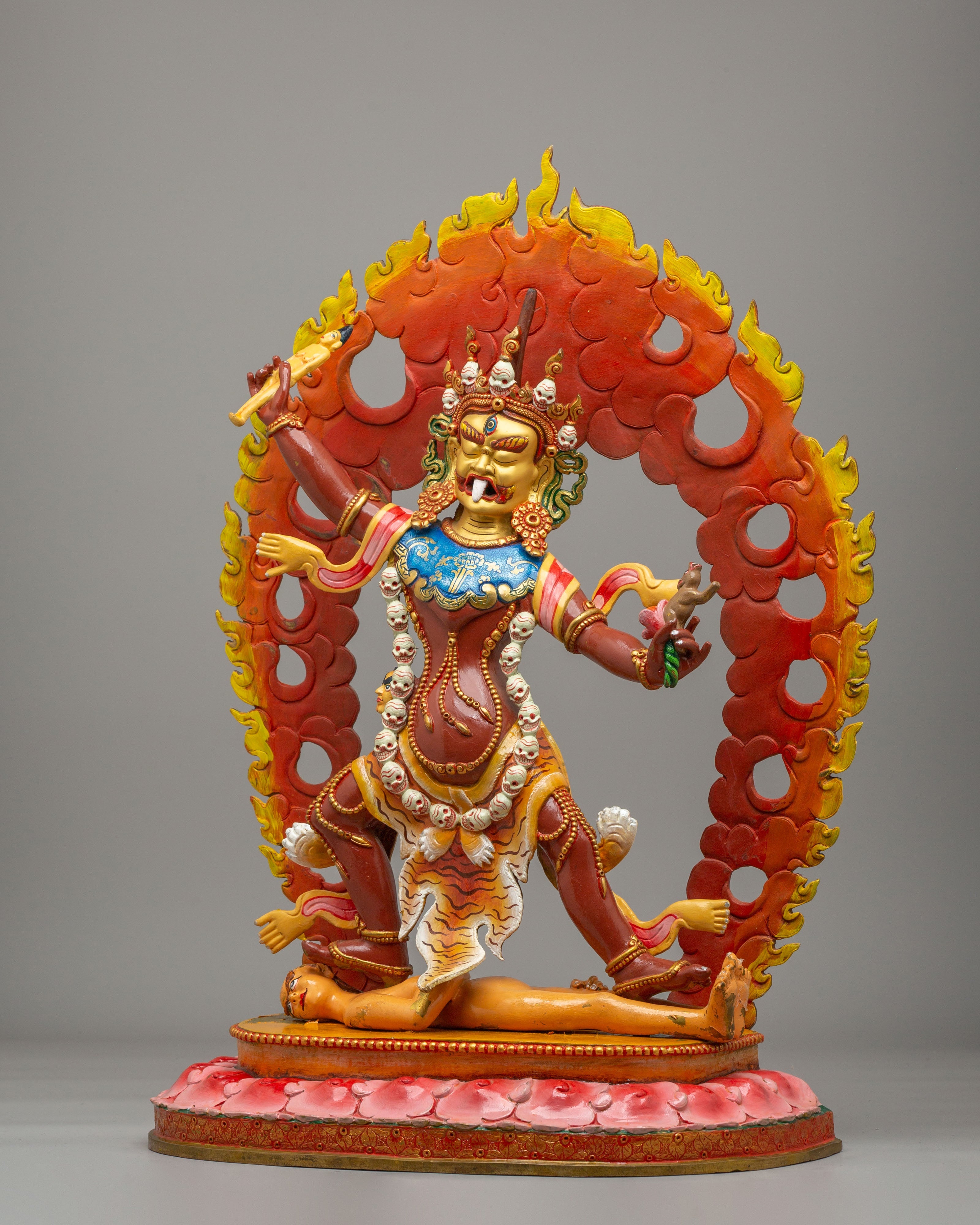 Handcrafted Ekajati Sculpture | 24K Gold Plated Wrathful Protector Statue