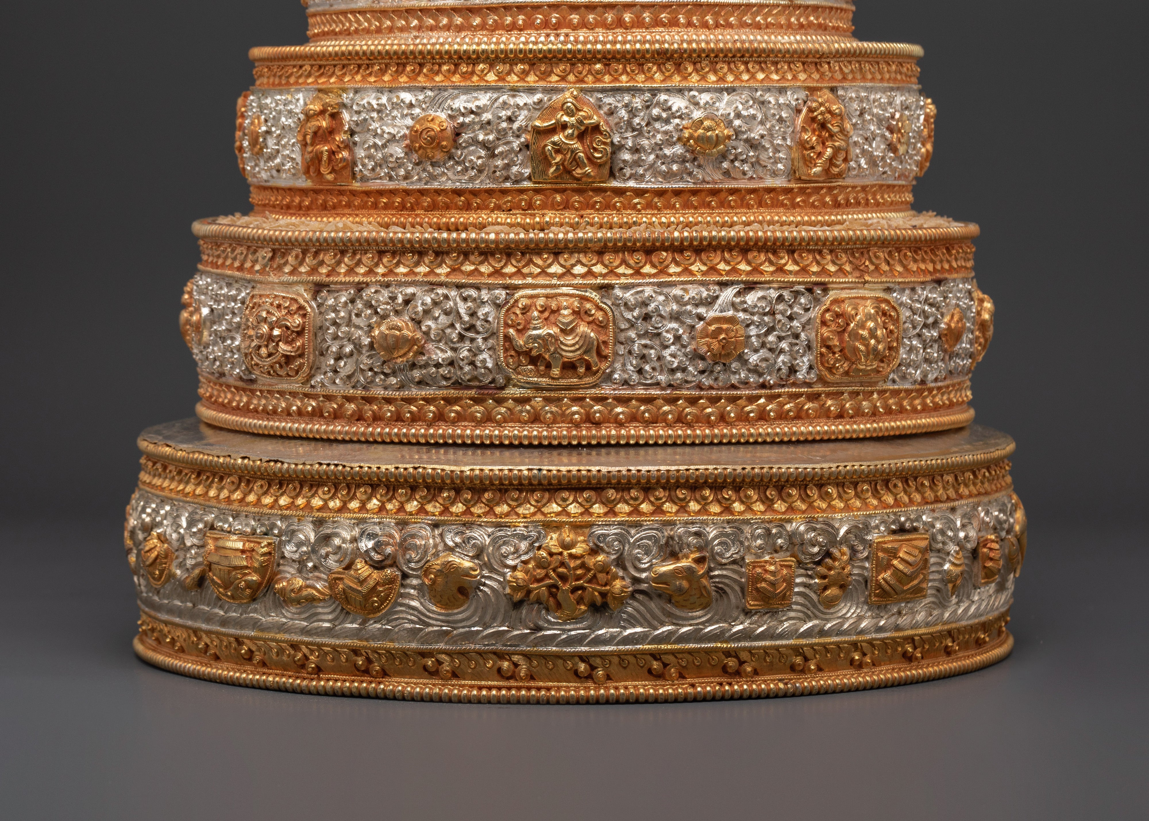 Himalayan Handcrafted Mandala Art | Copper & Gold Plated Design with Turquoise
