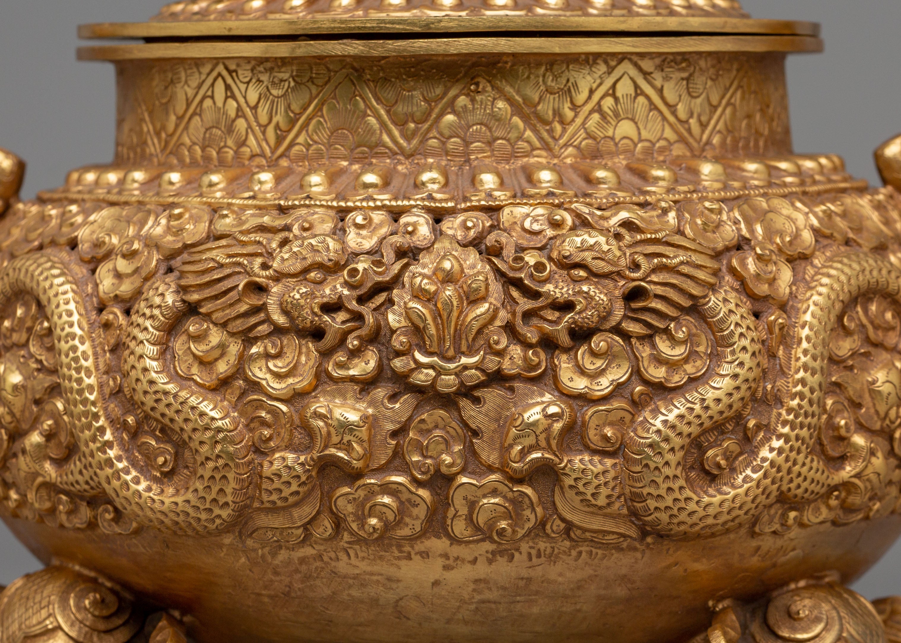 Dragon Handle Incense Burner | Tibetan Ritual Offering Vessel