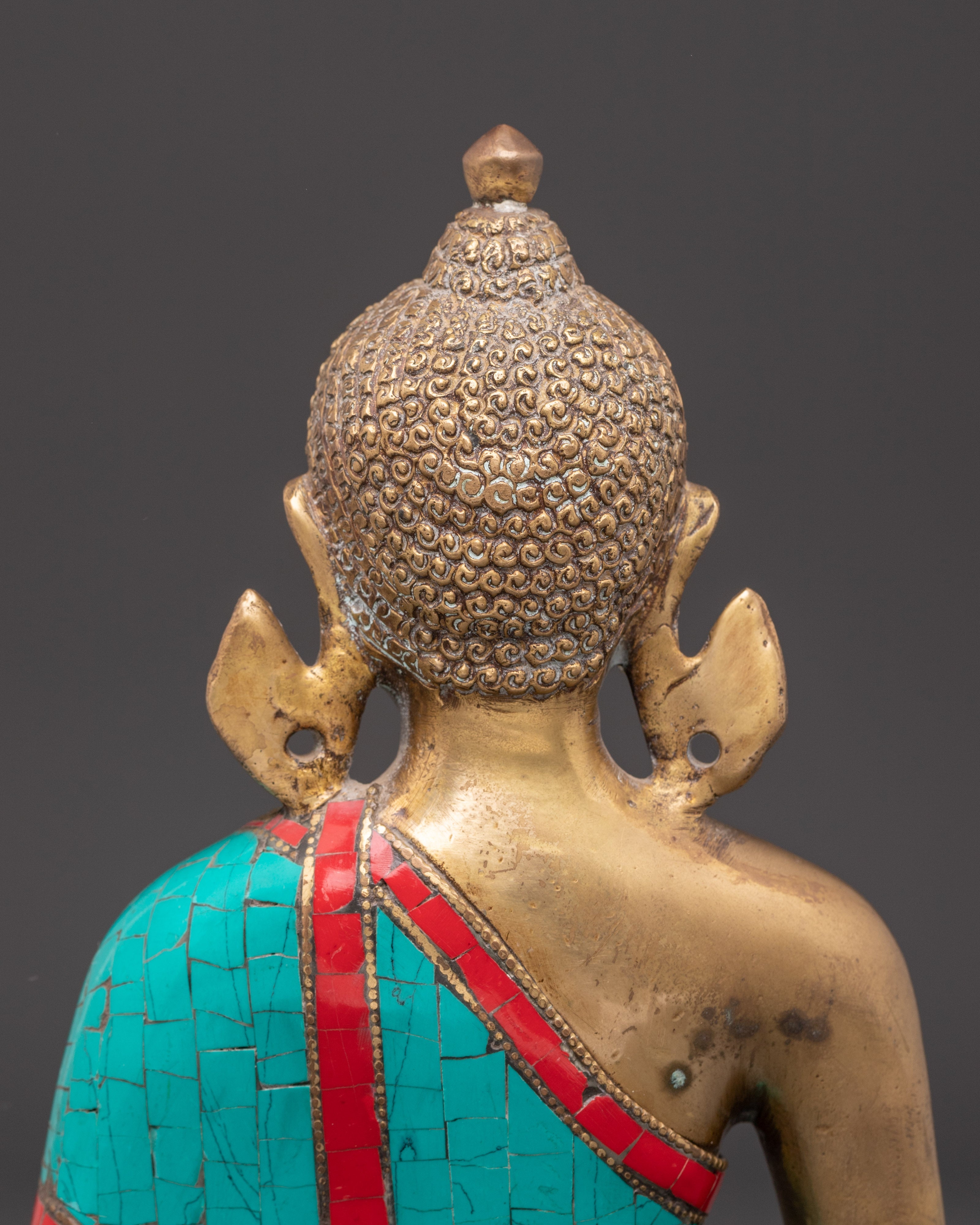 Sacred Buddha Shakyamuni Himalayan Statue | Brass Shakyamuni Buddha Art