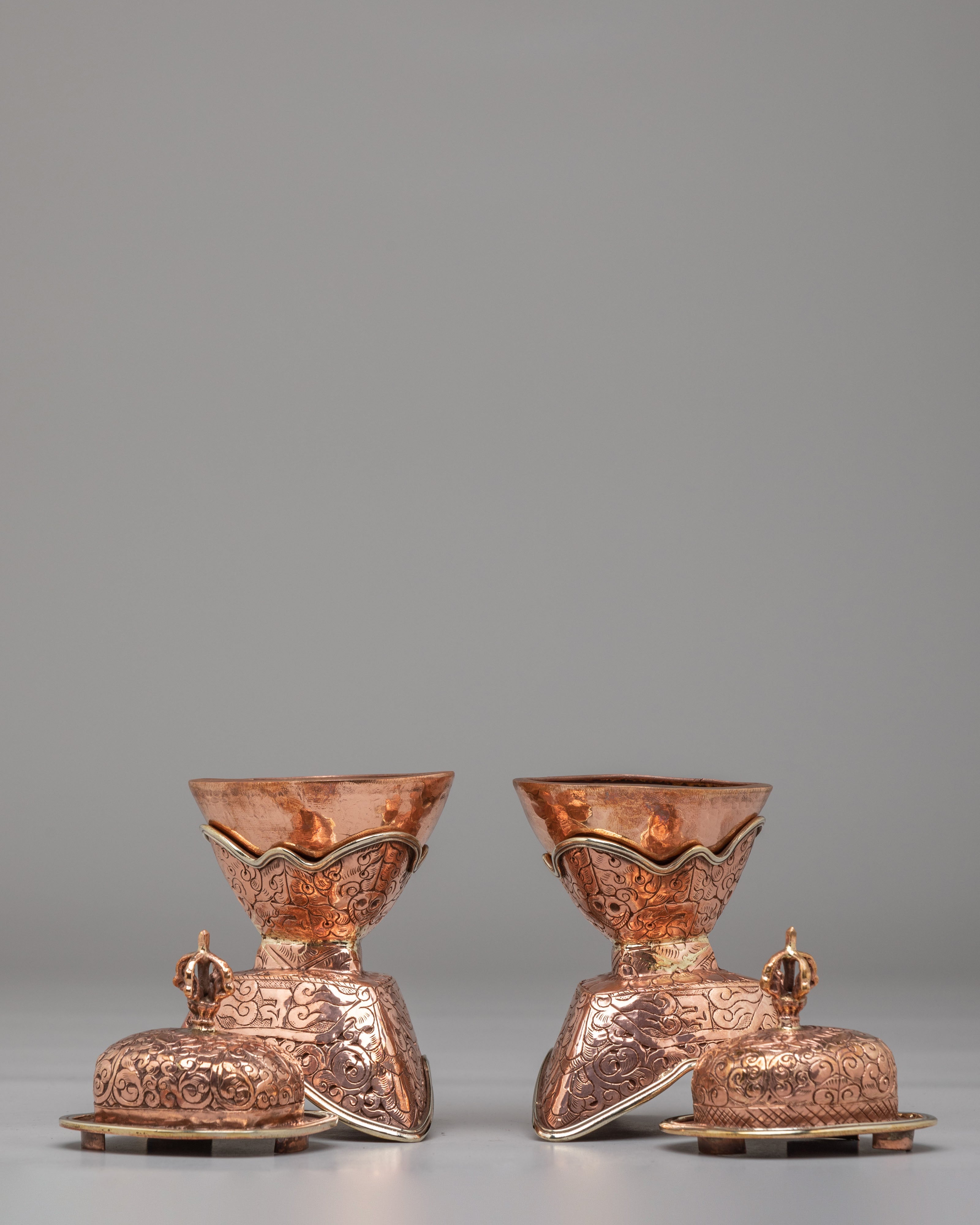 Ceremonial Kapala Set | Traditional Buddhist Ritual Vessels