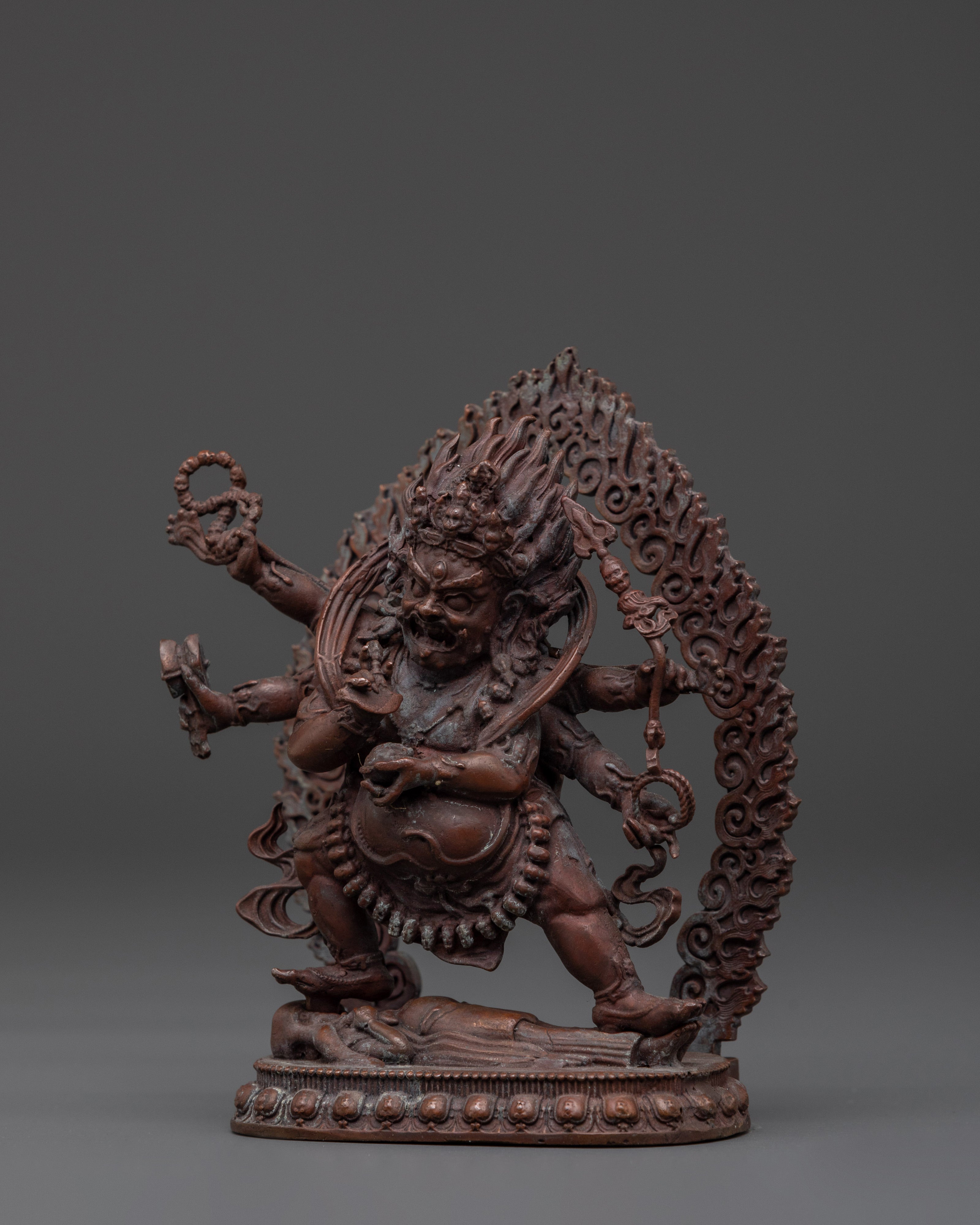 The Wrathful Six Armed Mahakala Statue | Symbol of Protection