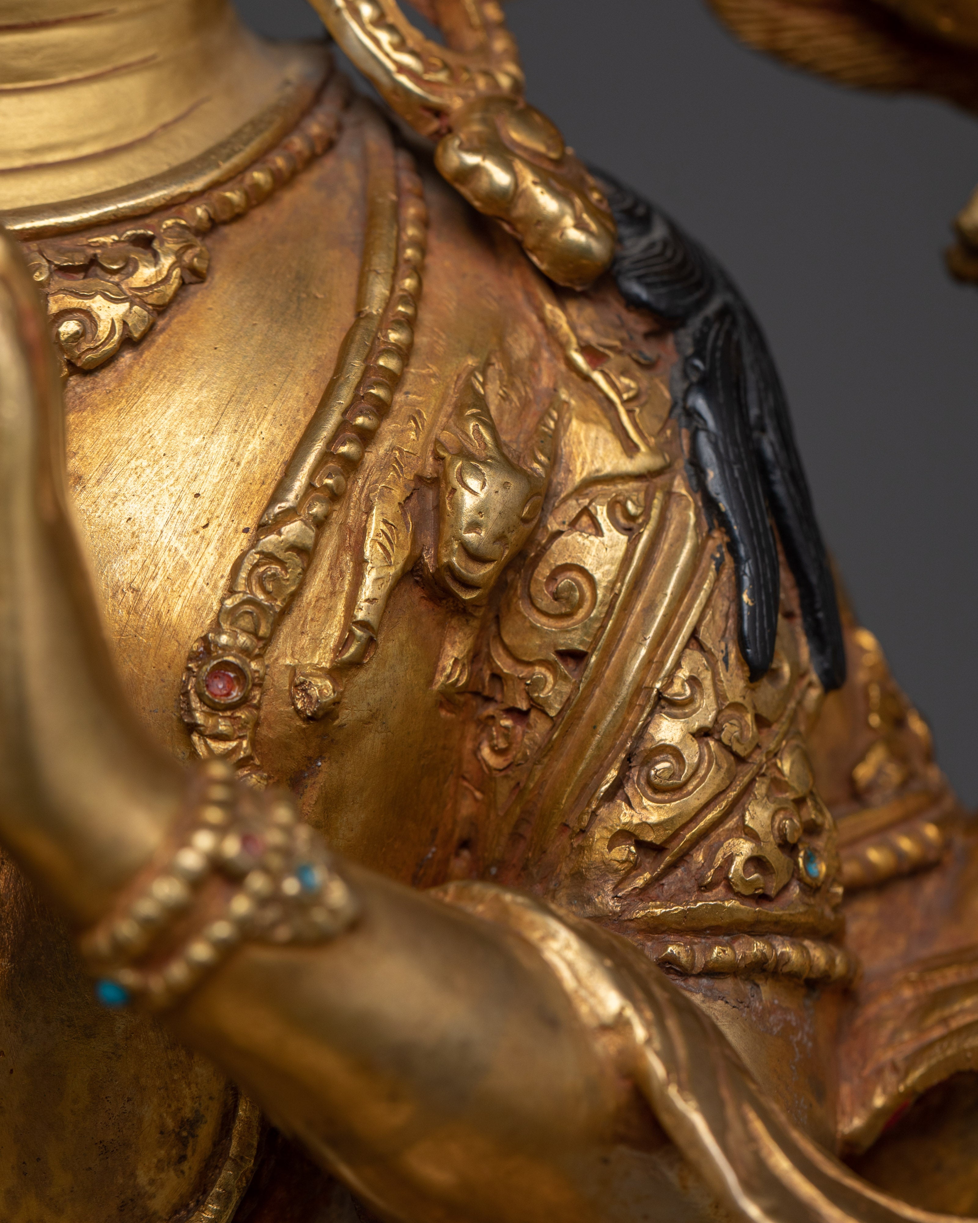 Copper Body Chenrezig Statue | Compassion Bodhisattva for Meditation Altar