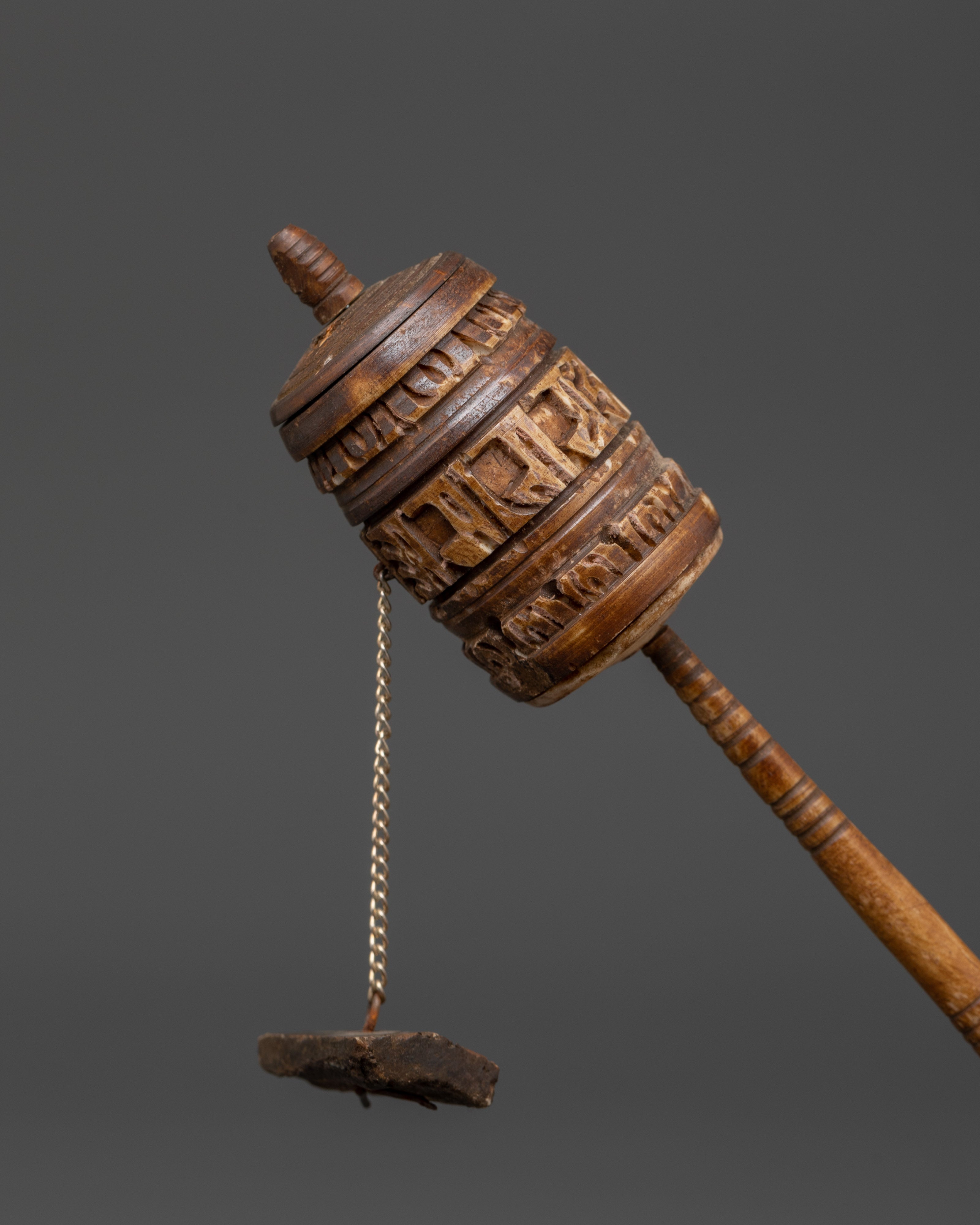 Buffalo Bone Prayer Wheel | Handcrafted Mantra Spinner