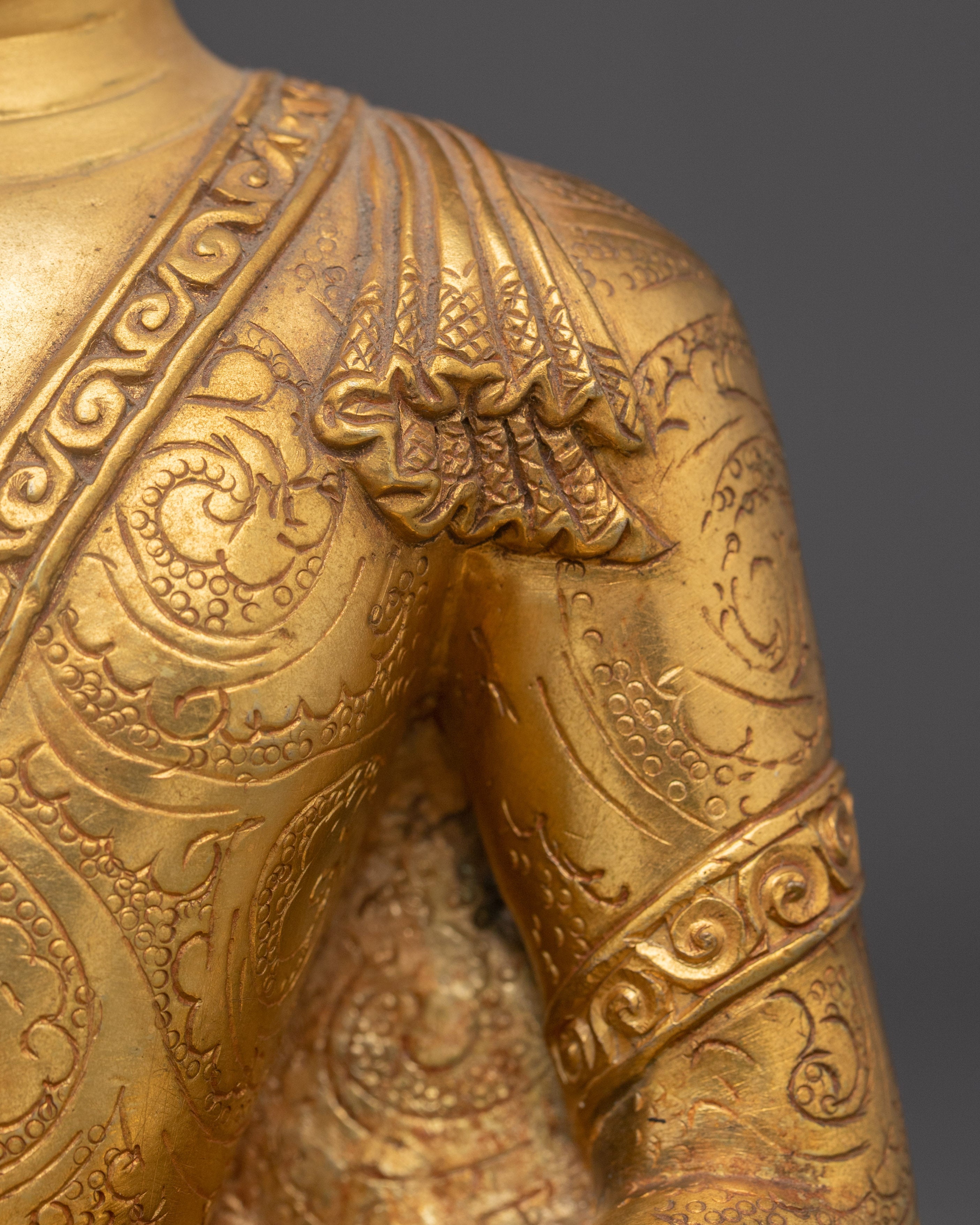 Amitabha Buddha Bodhisattva of Light | Gold-Plated Copper Spiritual Statue