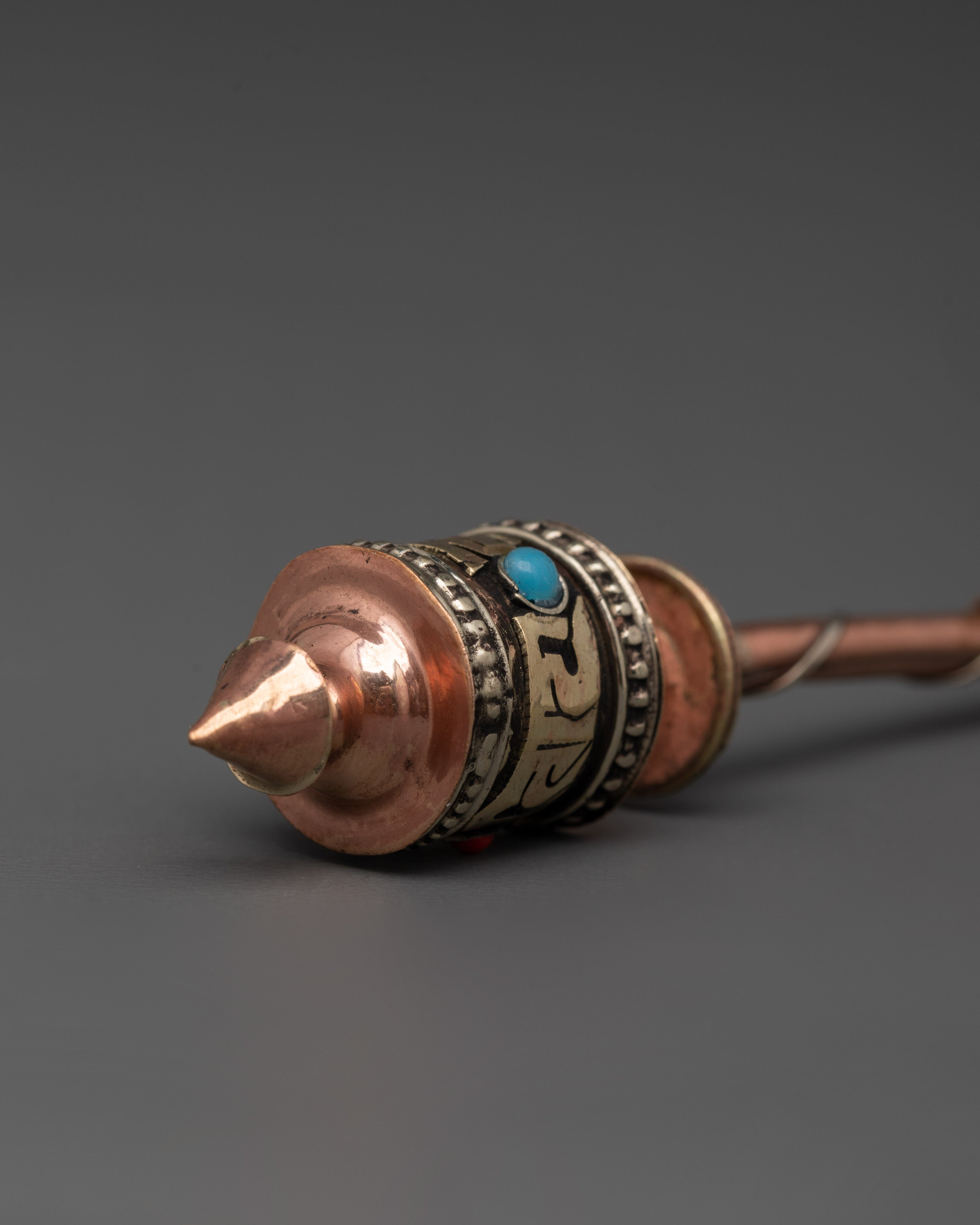 Prayer Wheel Buddhist Hand Spinner for Mindfulness | Brass Meditation Tool