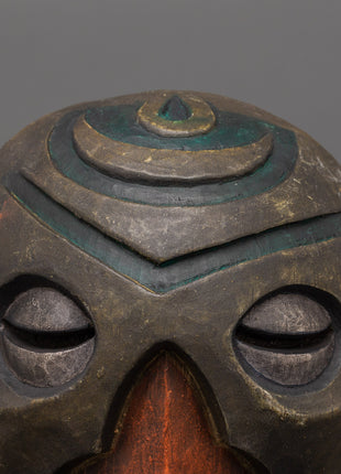 Traditionally Carved Wooden Tribal Mask | Cultural Artifact