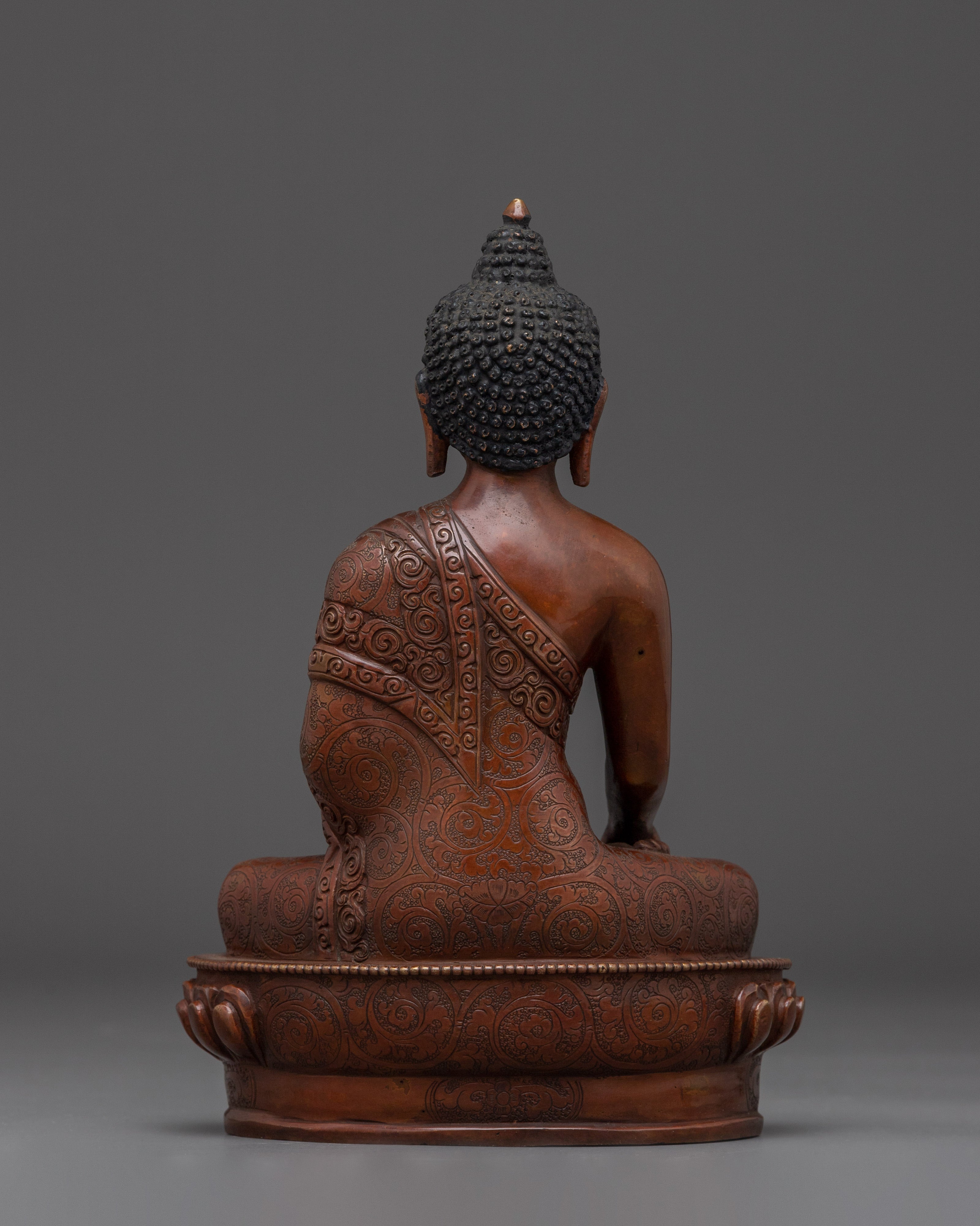 Handcrafted Oxidized Copper Shakyamuni Buddha Statue | Symbol of Peace