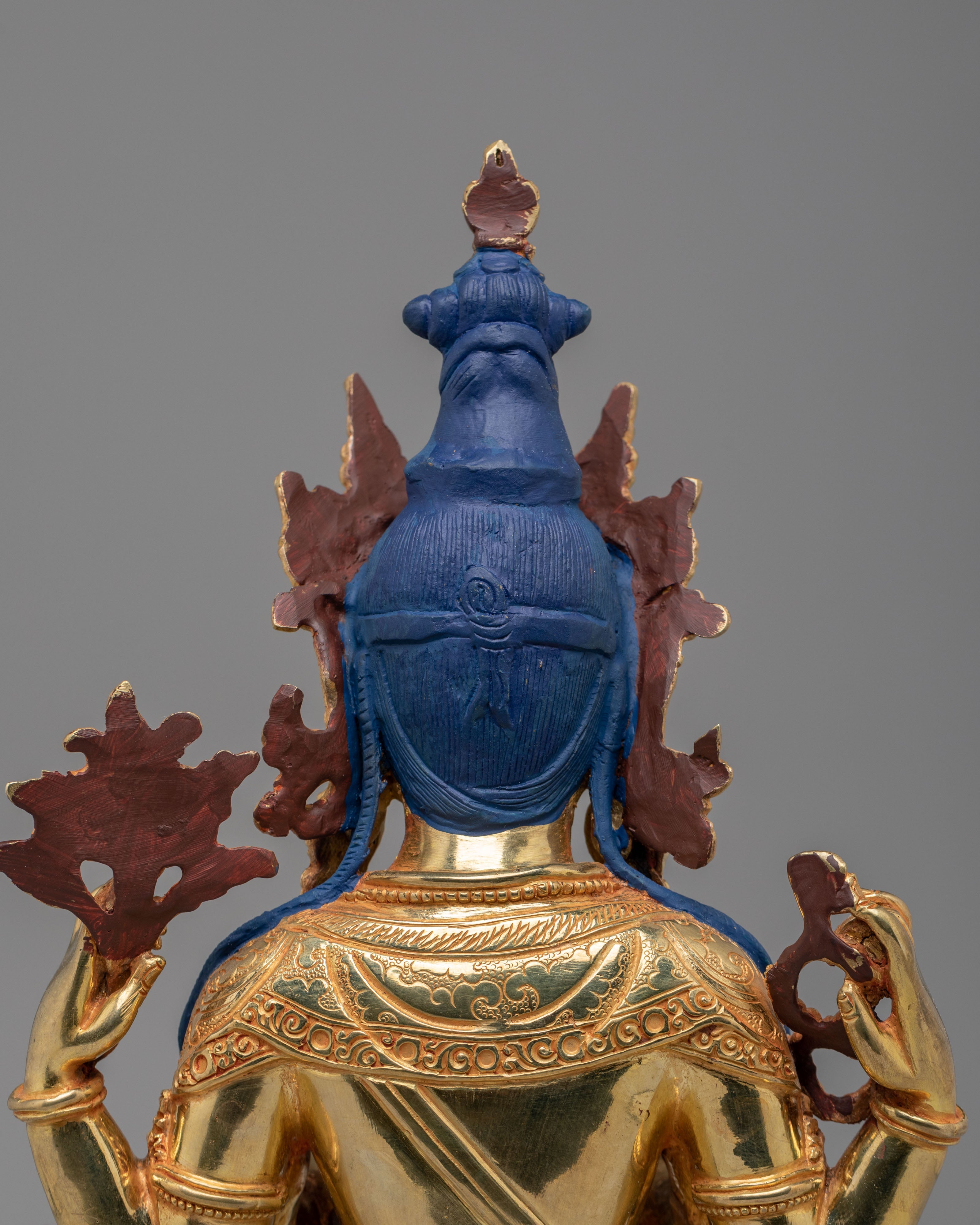 Himalayan Chenrezig Figurine | Traditional Tibetan Avalokiteshvara Statue