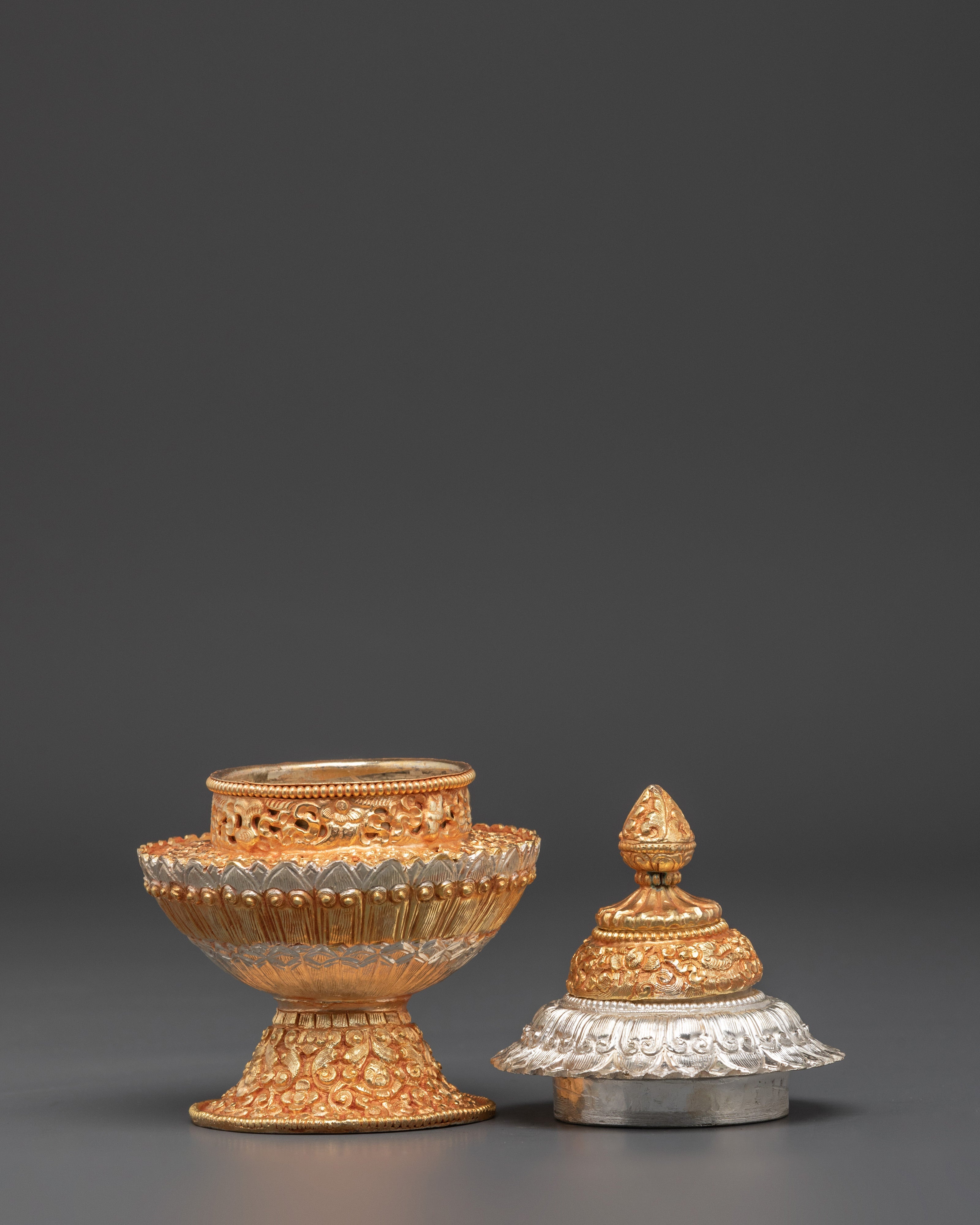 Sacred Ceremonial Rice Pot | Handcrafted Copper & Gold Plated Ritual Vessel