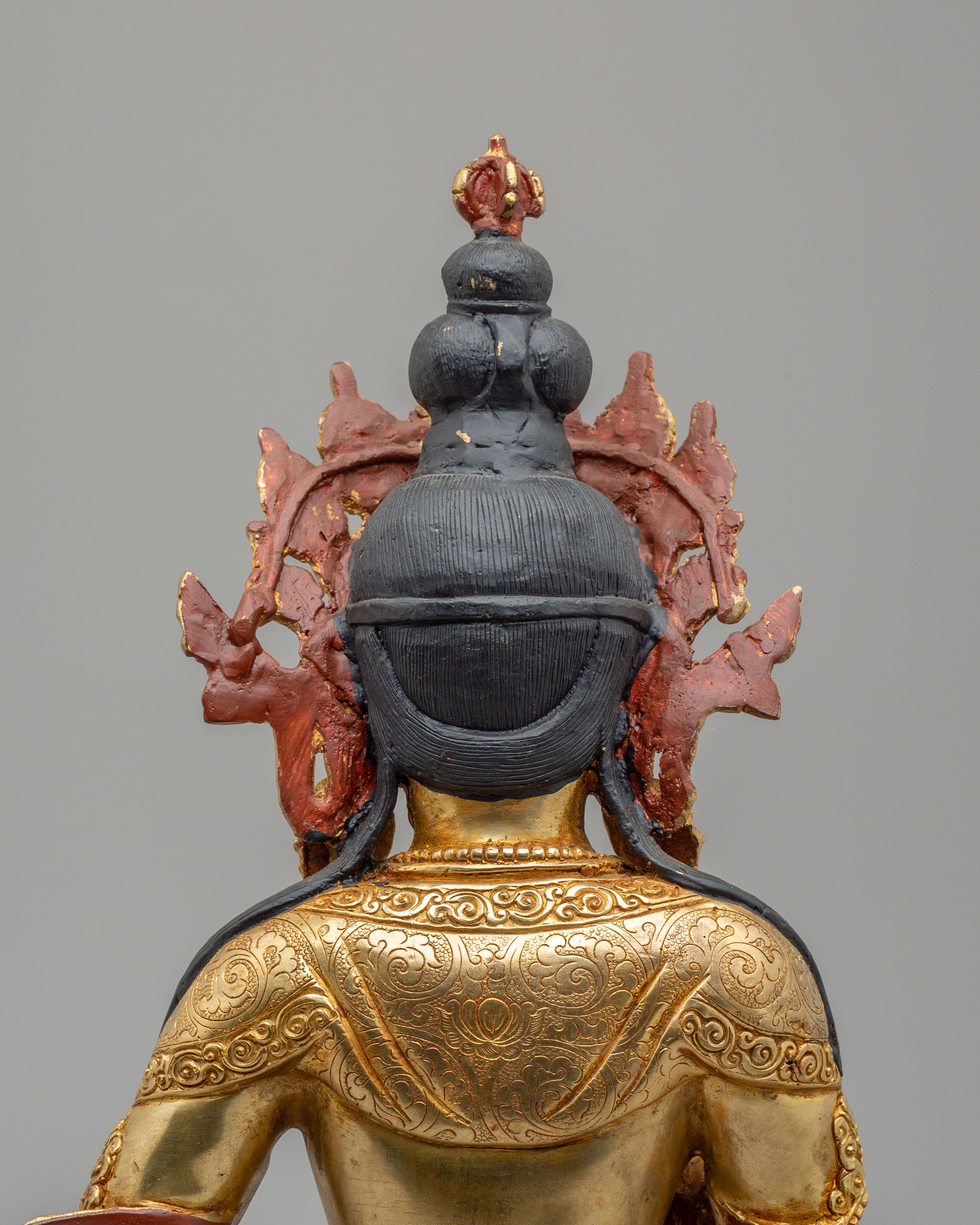 Sacred Tibetan Buddhist Vajrasattva Statue | 24K Gold Plated Copper Sculpture