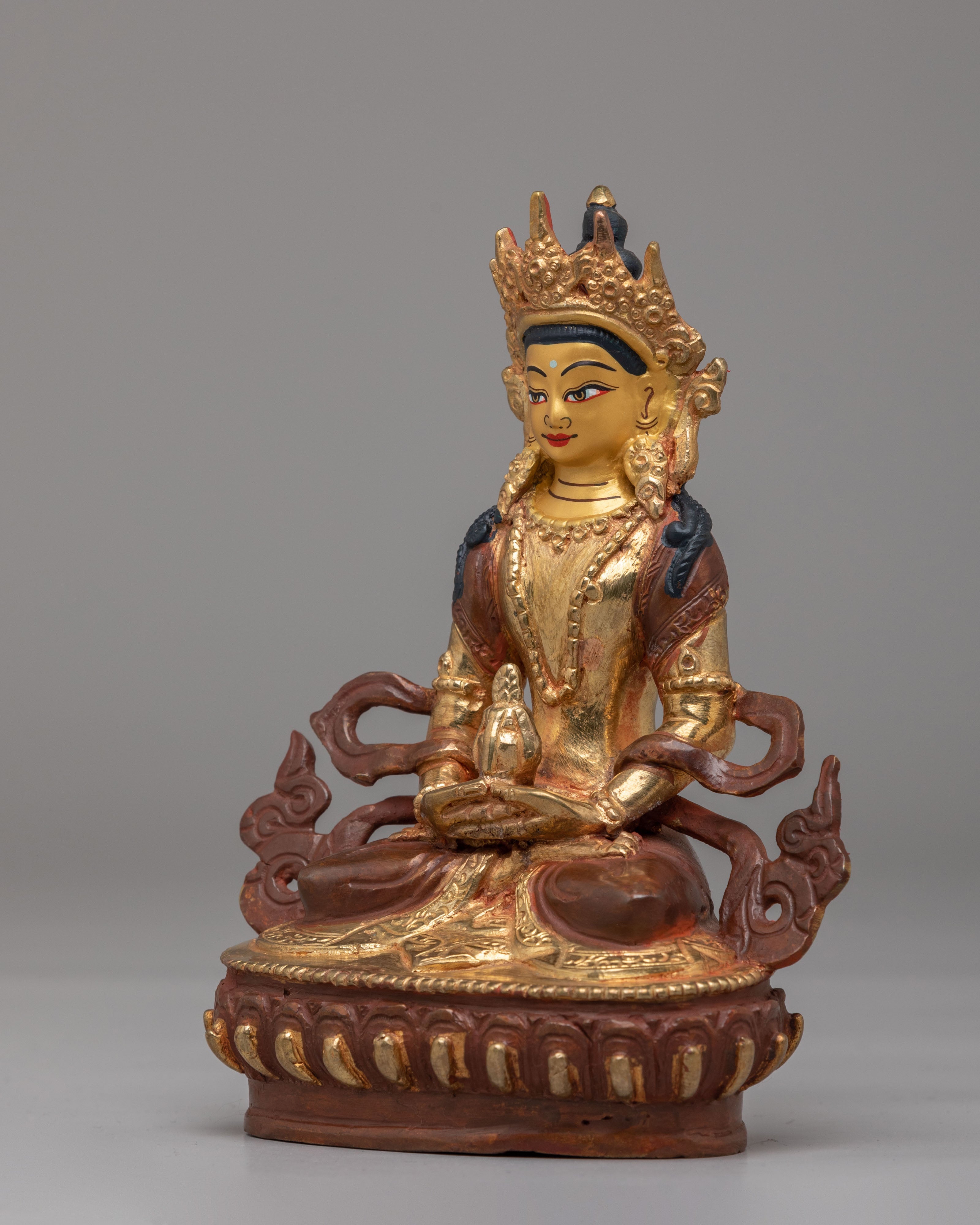 Sacred Amitayus Sculpture For Wisdom | Handcrafted Tibetan Art