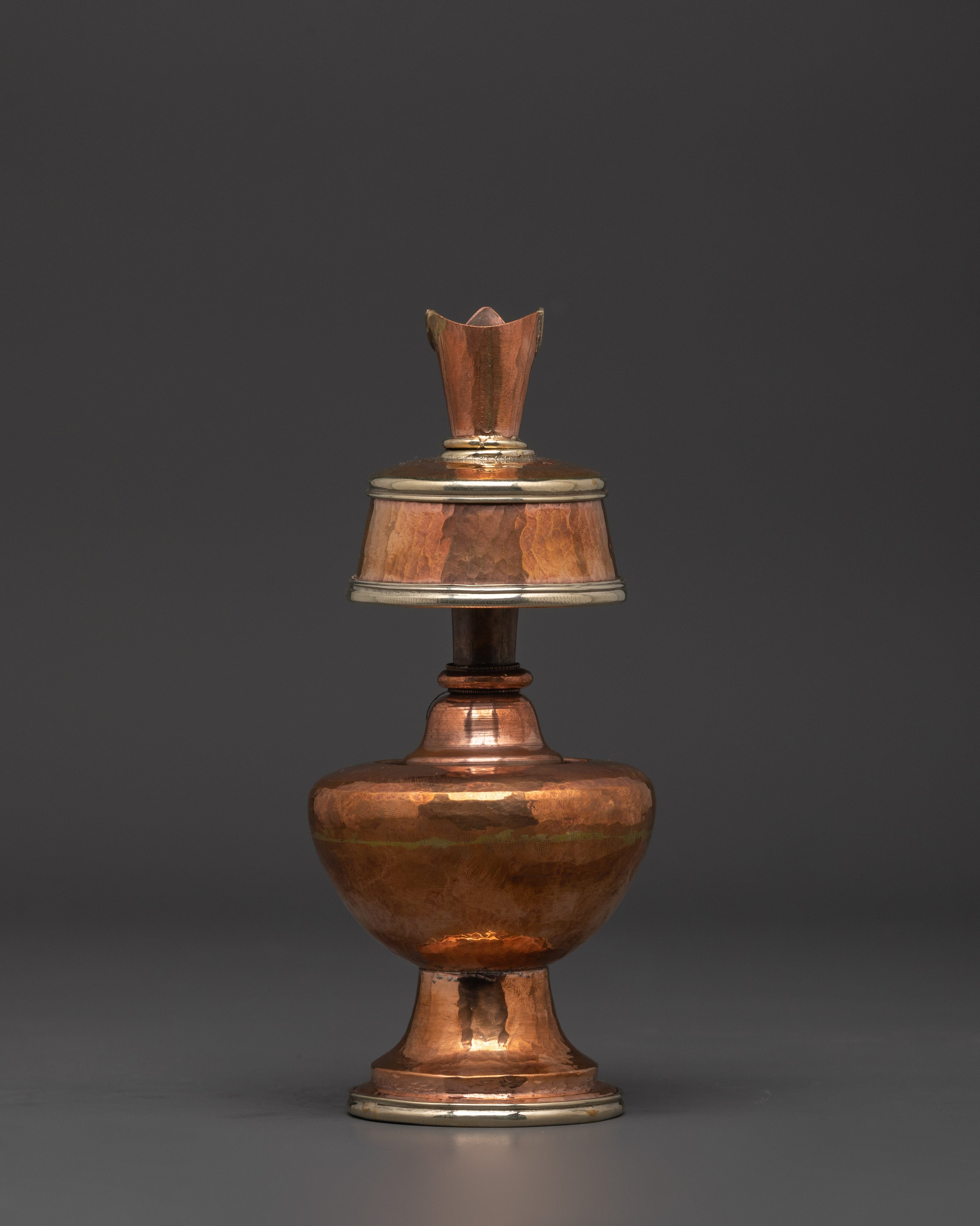 Copper Bumpa Set with Bird-Form Spouts | Tibetan Ritual Water Vessels