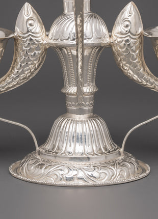 Machha Tikadani of Pure Silver | Jamara and Tika Holder for Dashain