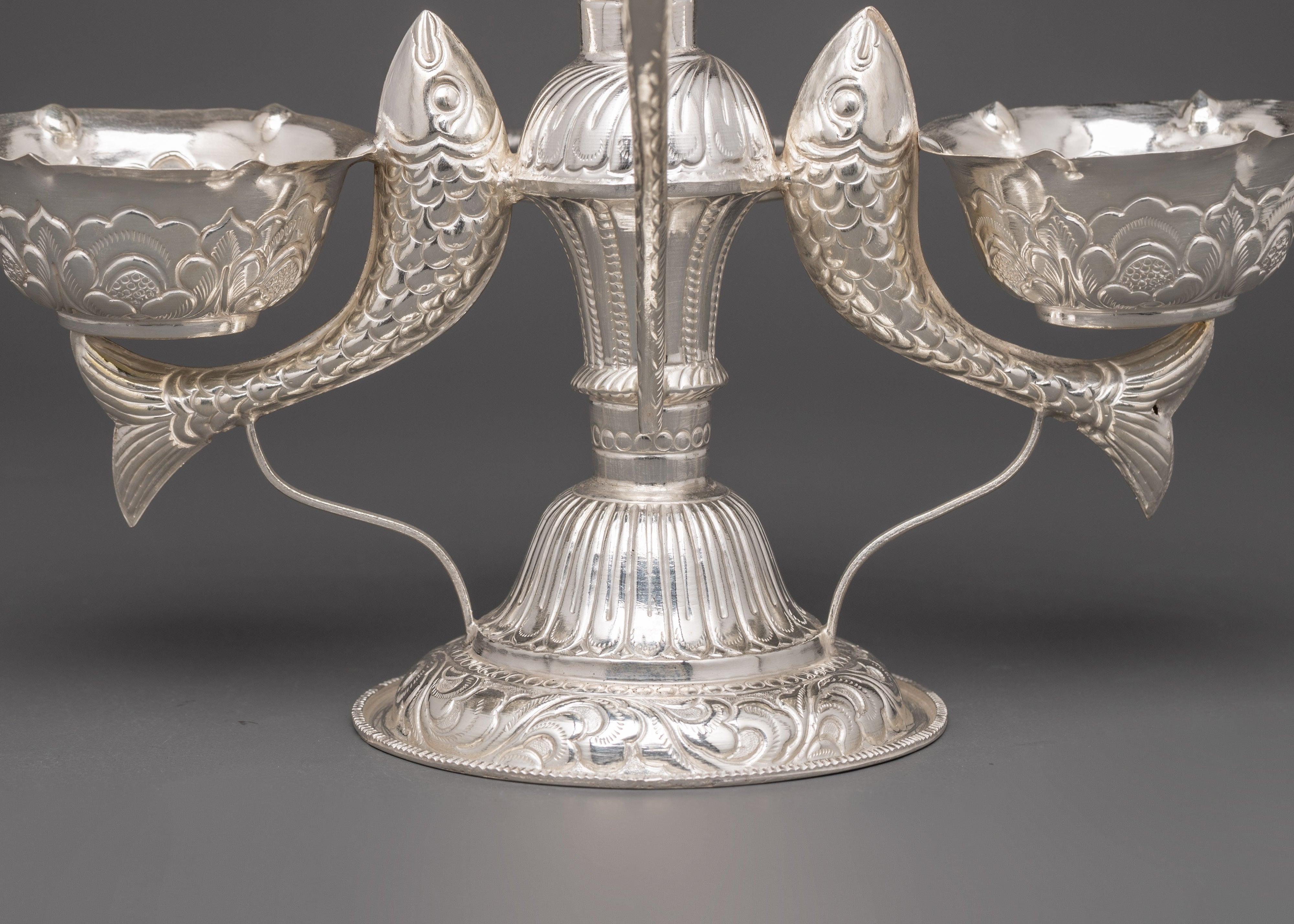 Machha Tikadani of Pure Silver | Jamara and Tika Holder for Dashain