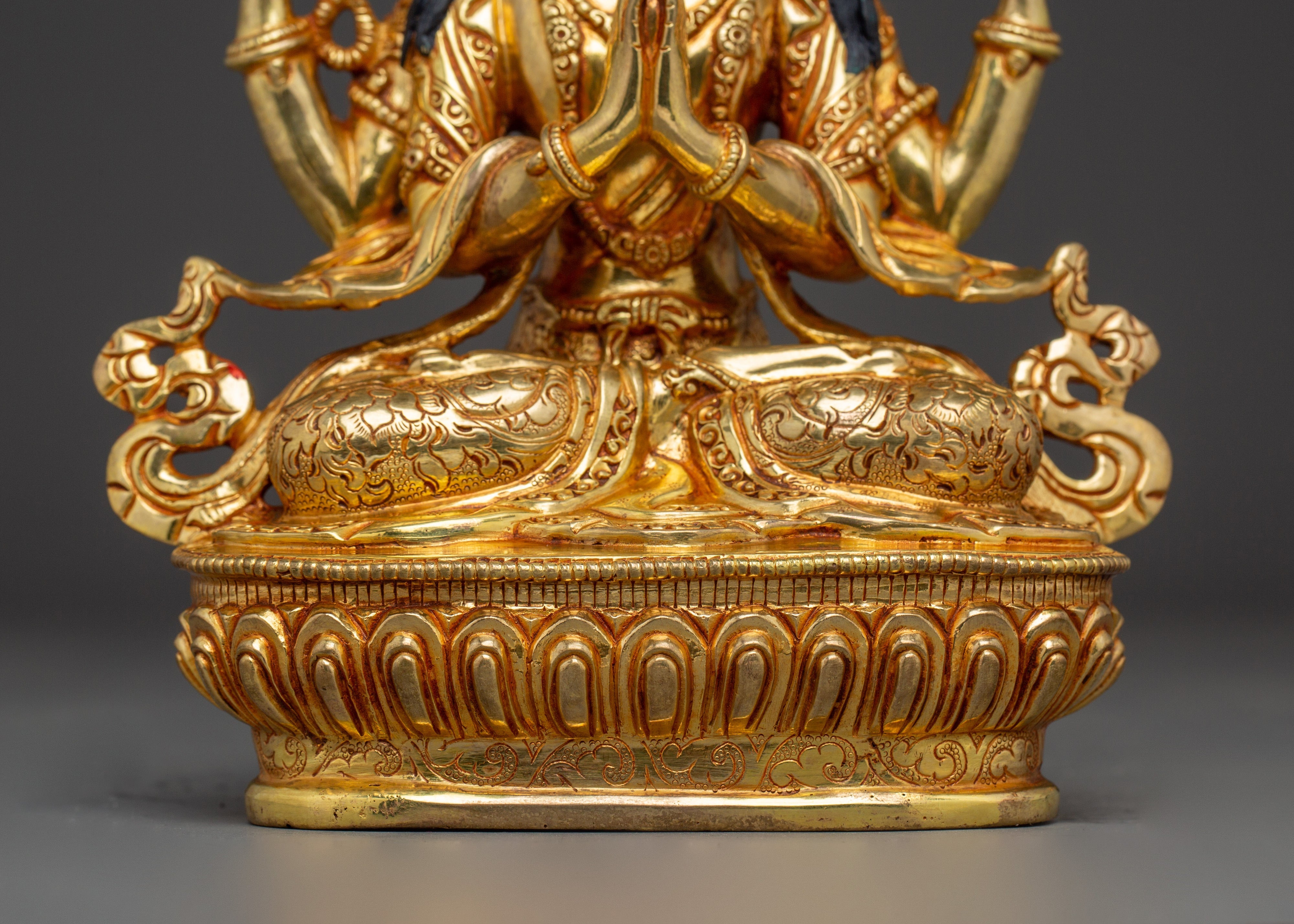 Handcrafted Avalokiteshvara Copper Statue | Deity Chenrezig Art for Meditation