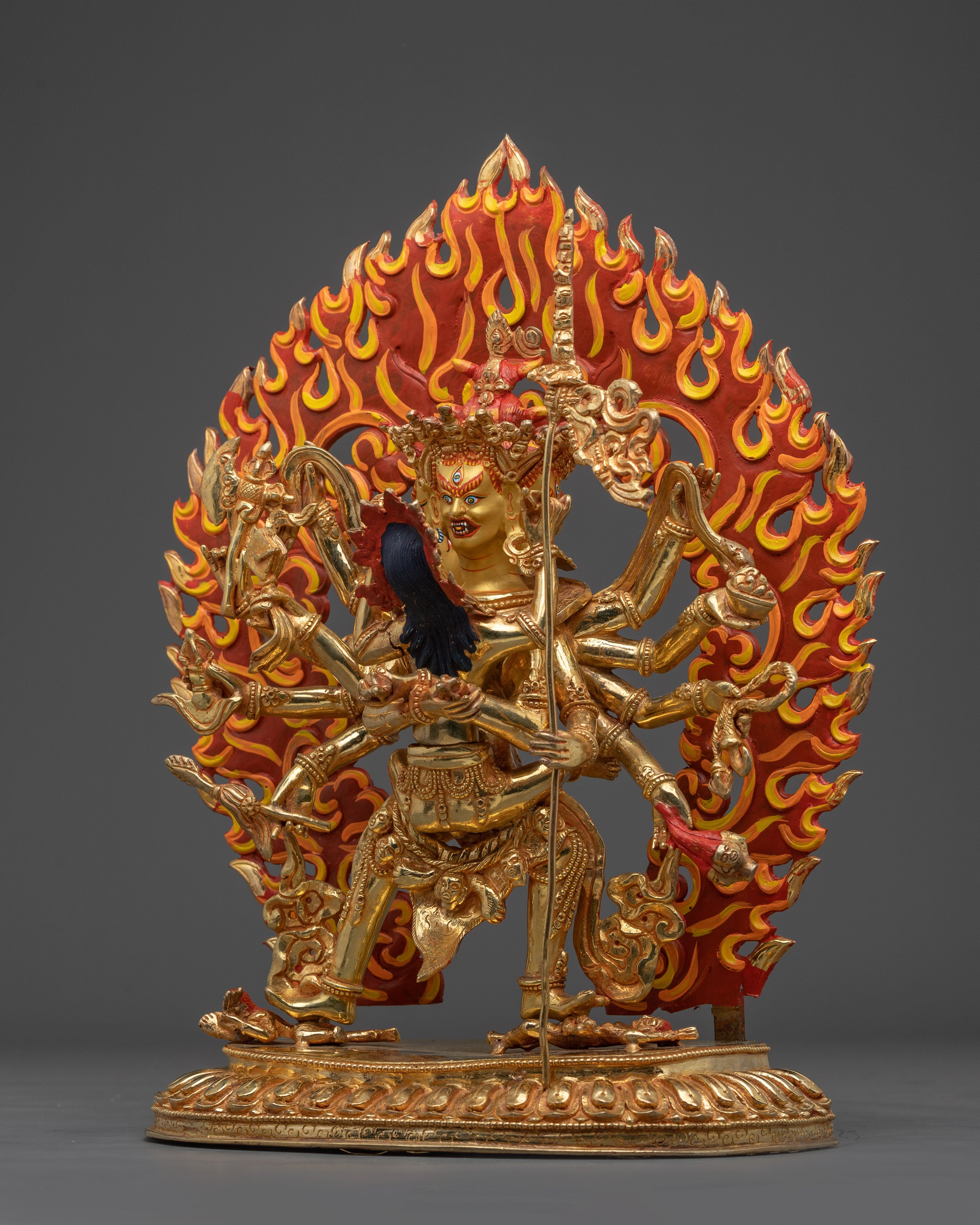 Chakrasambhara with Consort Gold and Copper Statue | Meditation Room, and Sacred Space