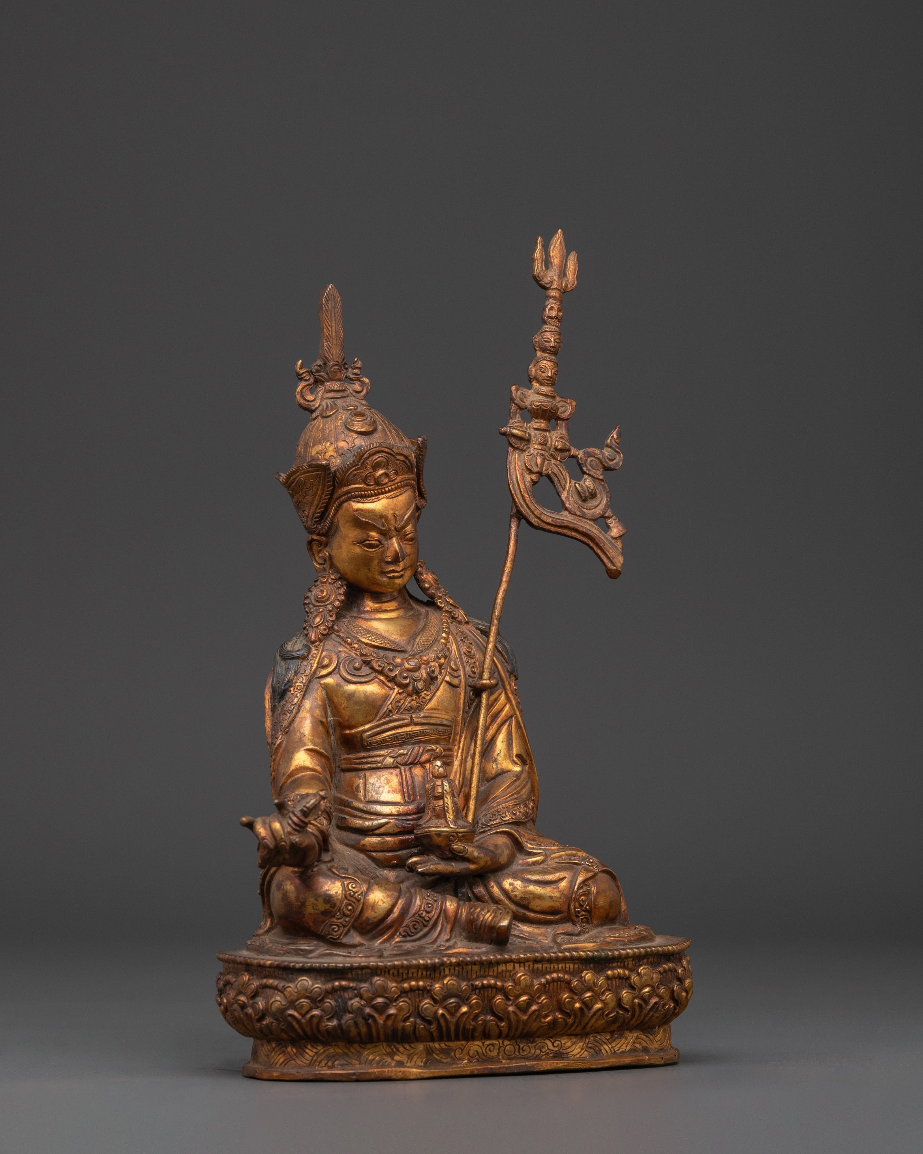 Himalayan Padmasambhava Statue | Tibetan Buddhist Sculpture for Spiritual Practice