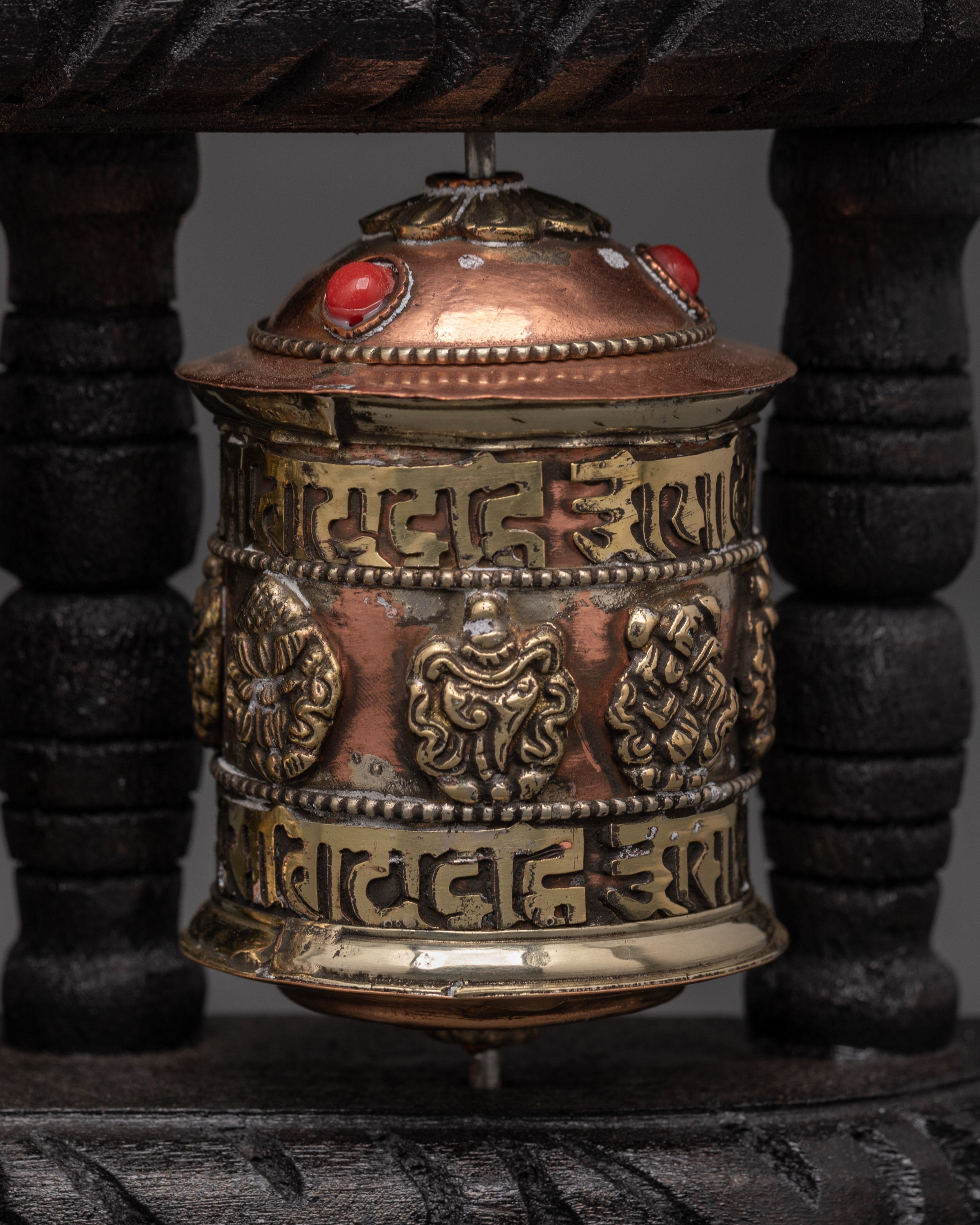 Handcarved Wooden Buddhist Prayer Wheel | For Mindful Meditation
