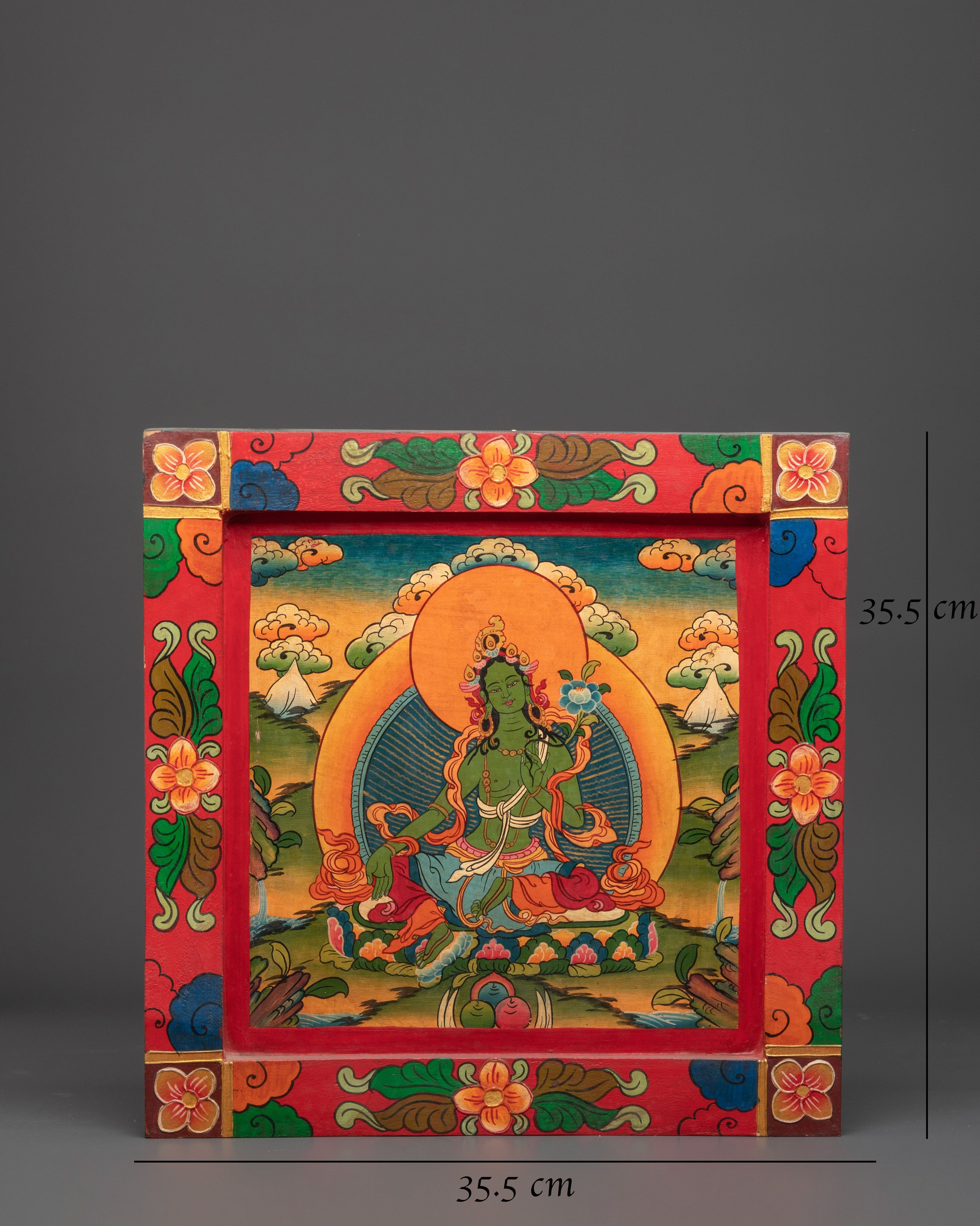 Tibetan Green Tara Wall Hanging | Handcrafted Buddhist Wall Art