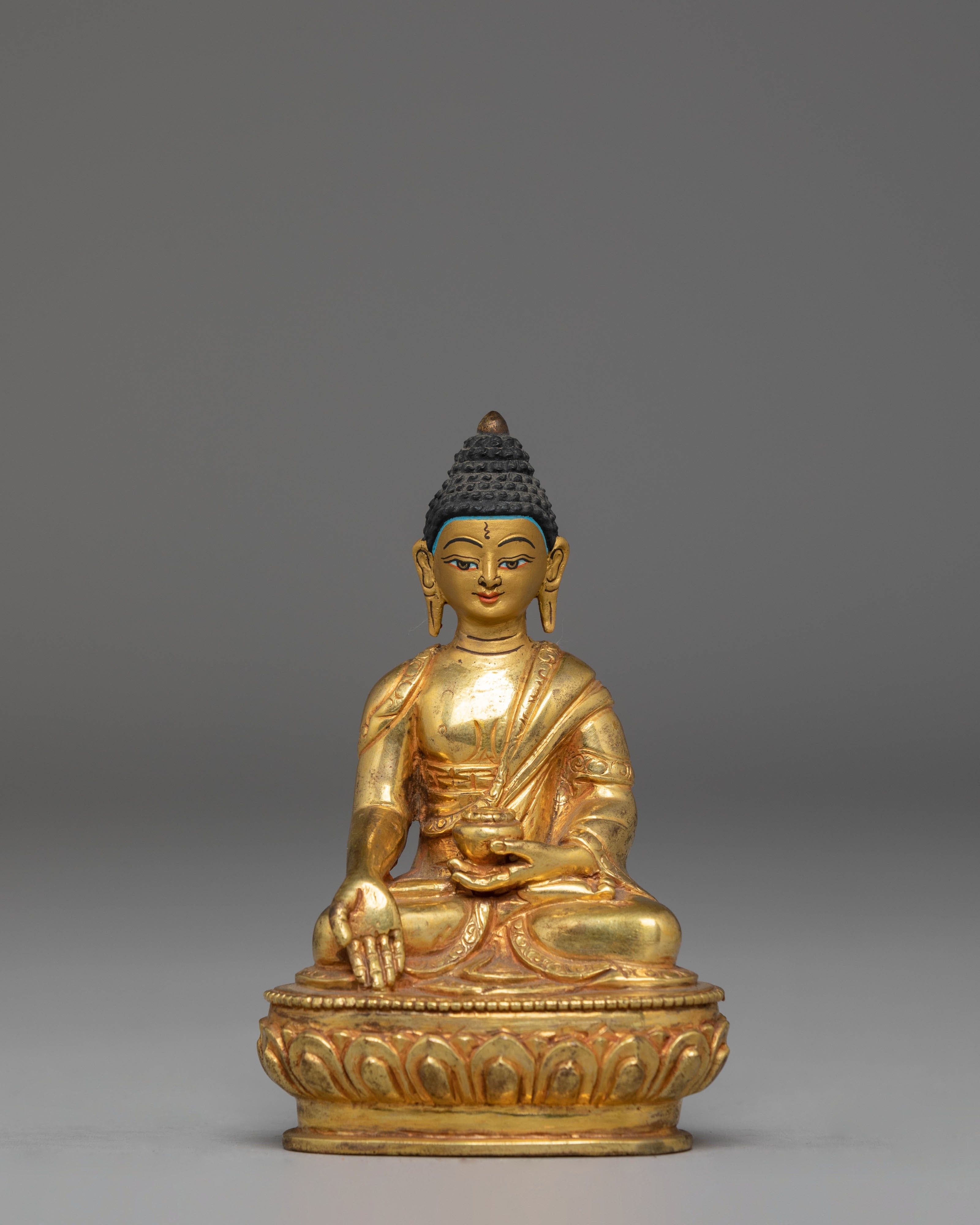 Statue of Buddha Ratnasambhava | Gold Plated Copper Buddha for Spiritual Decor